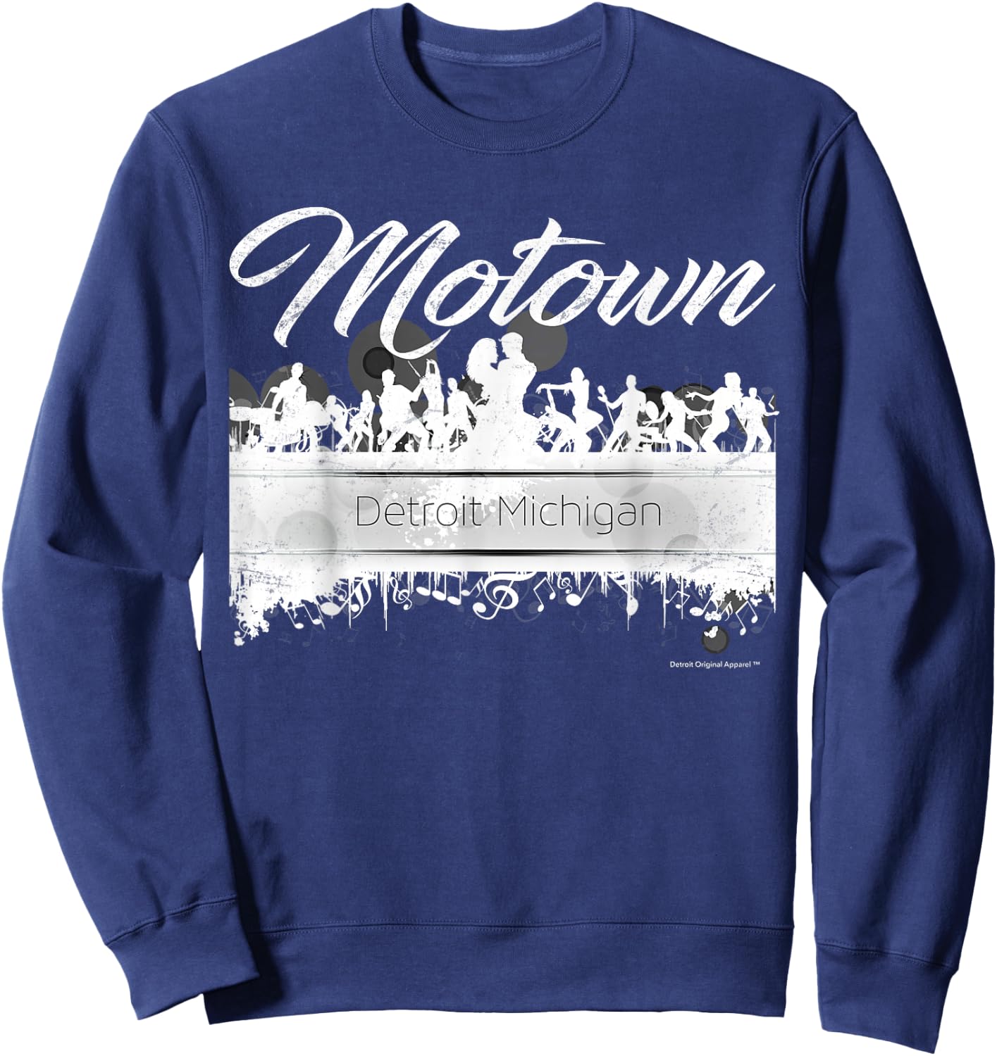 Motown Sound - Detroit Michigan Distressed Vintage Sweatshirt - Sweatshirt | Navy