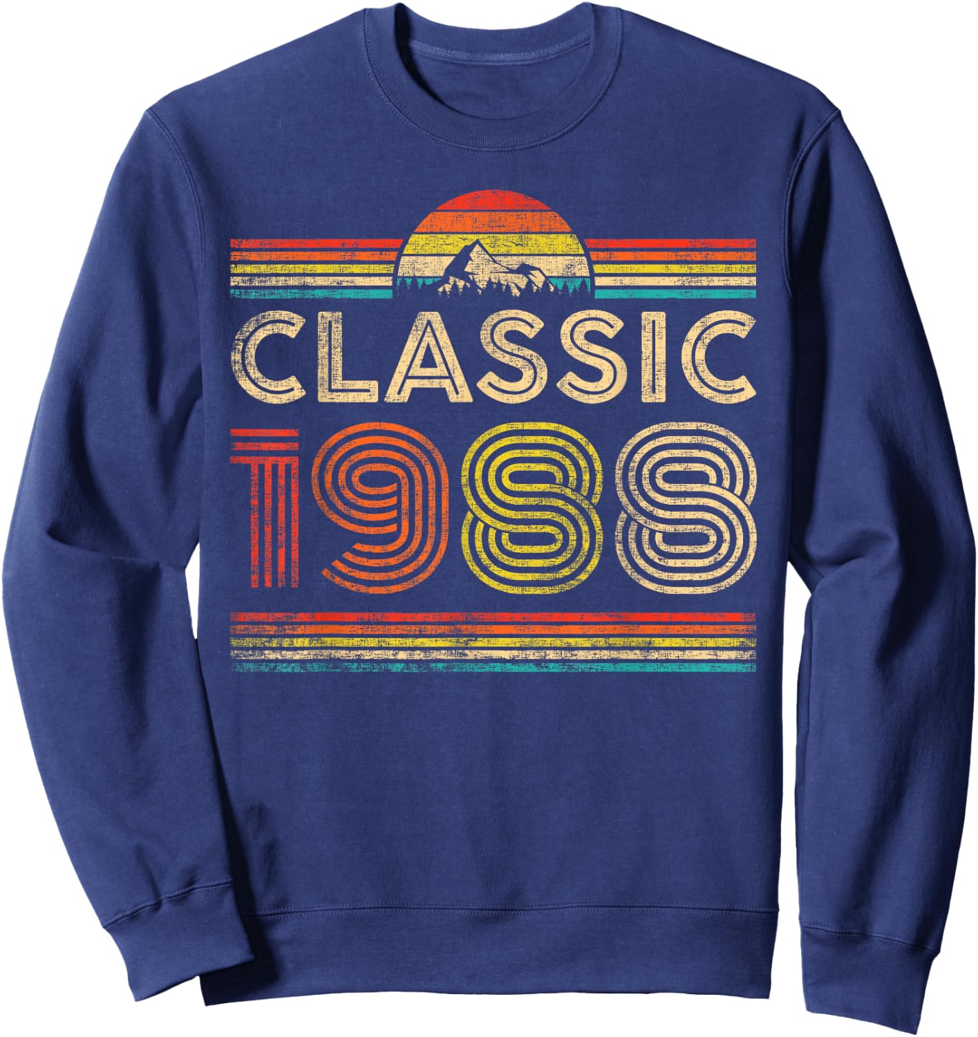 Classic 1988 Vintage 1988 Classic Year Men Women Birthday Sweatshirt - Sweatshirt | Navy