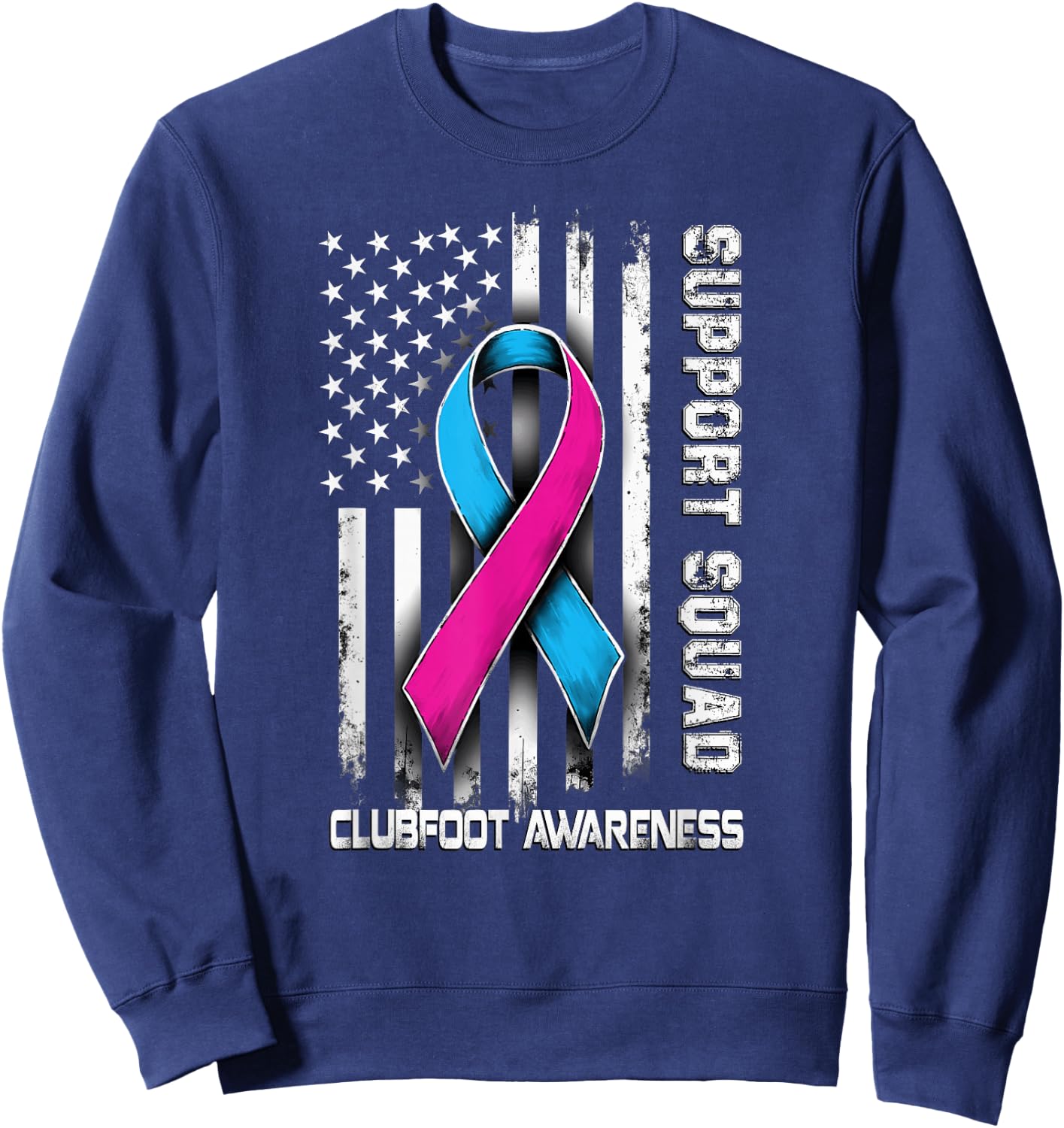 Retro Support Squad Clubfoot Awareness Sweatshirt - Sweatshirt | Navy
