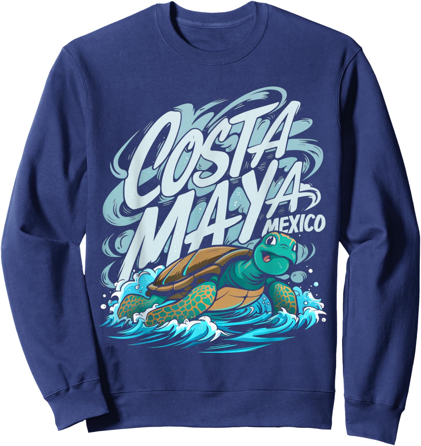 Costa Maya Mexico Turtle Vacation Souvenir Beach Women Girls Kids Sweatshirt - Sweatshirt | Navy