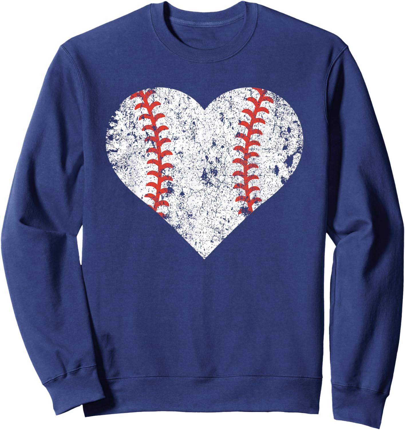 Vintage Retro Baseball Heart Baseball Lover Sweatshirt - Sweatshirt | Navy