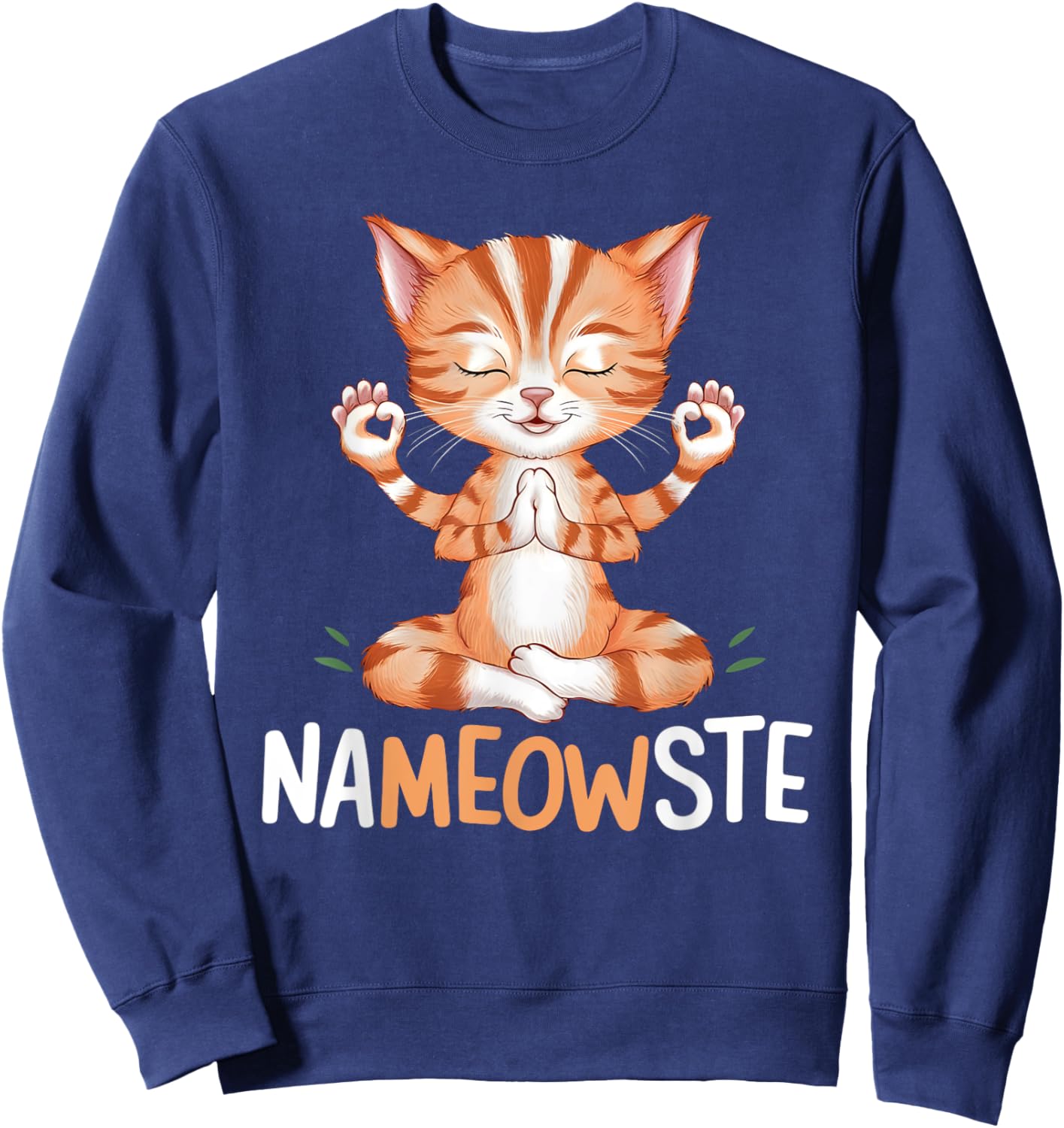 Yoga Cat Nameowste Meditation Zen Kitten Namaste Funny Sweatshirt - Sweatshirt | Navy