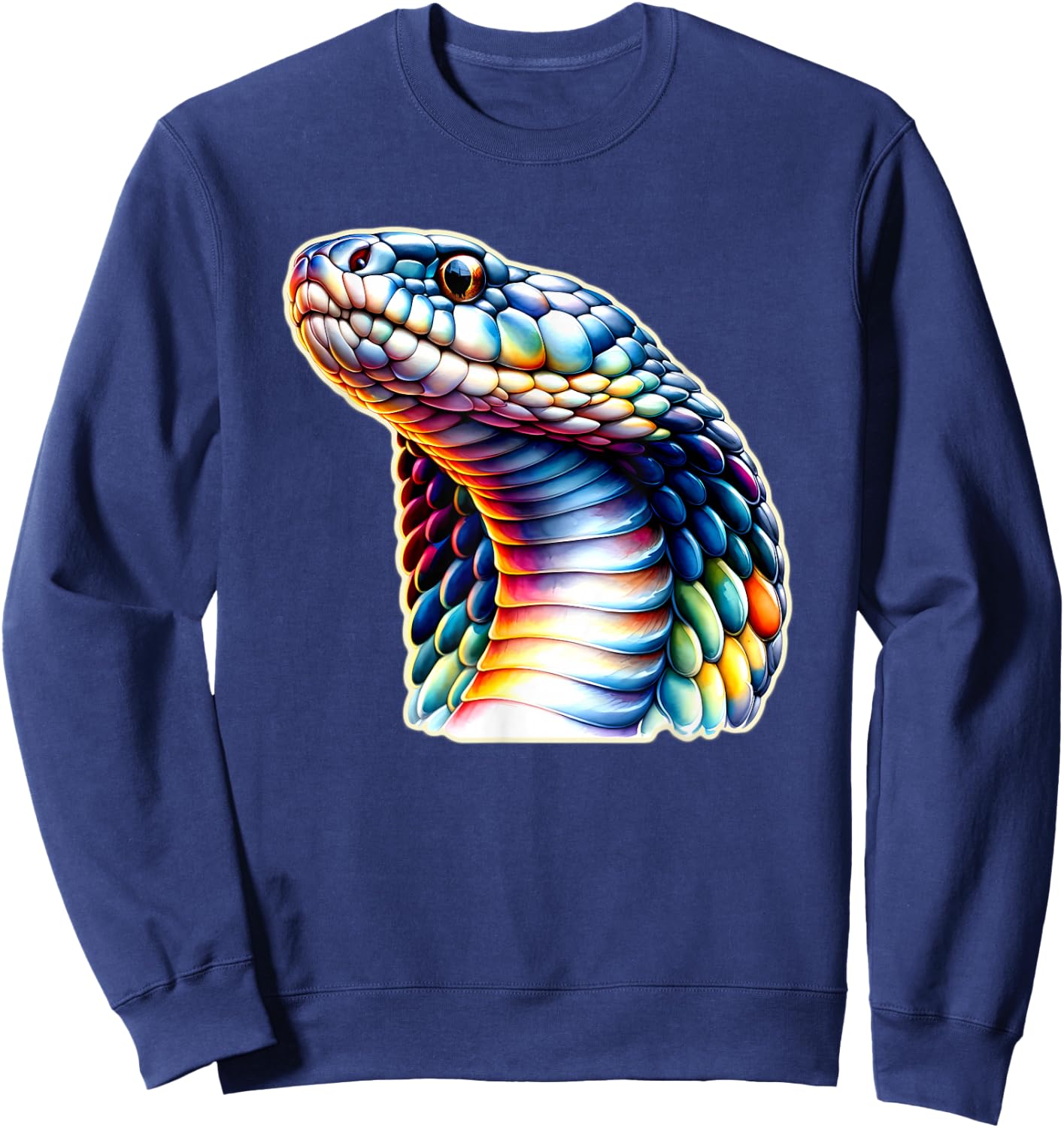 Cobra x King Cobra Snake x Rainbow Snake Sweatshirt - Sweatshirt | Navy