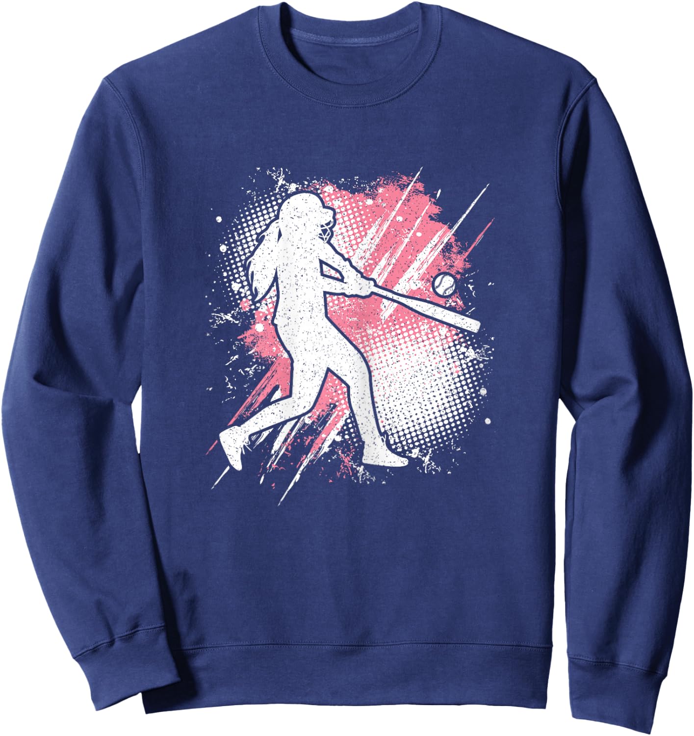 Softball Player Pink Softball Lover Women Girls Kids Sweatshirt - Sweatshirt | Navy
