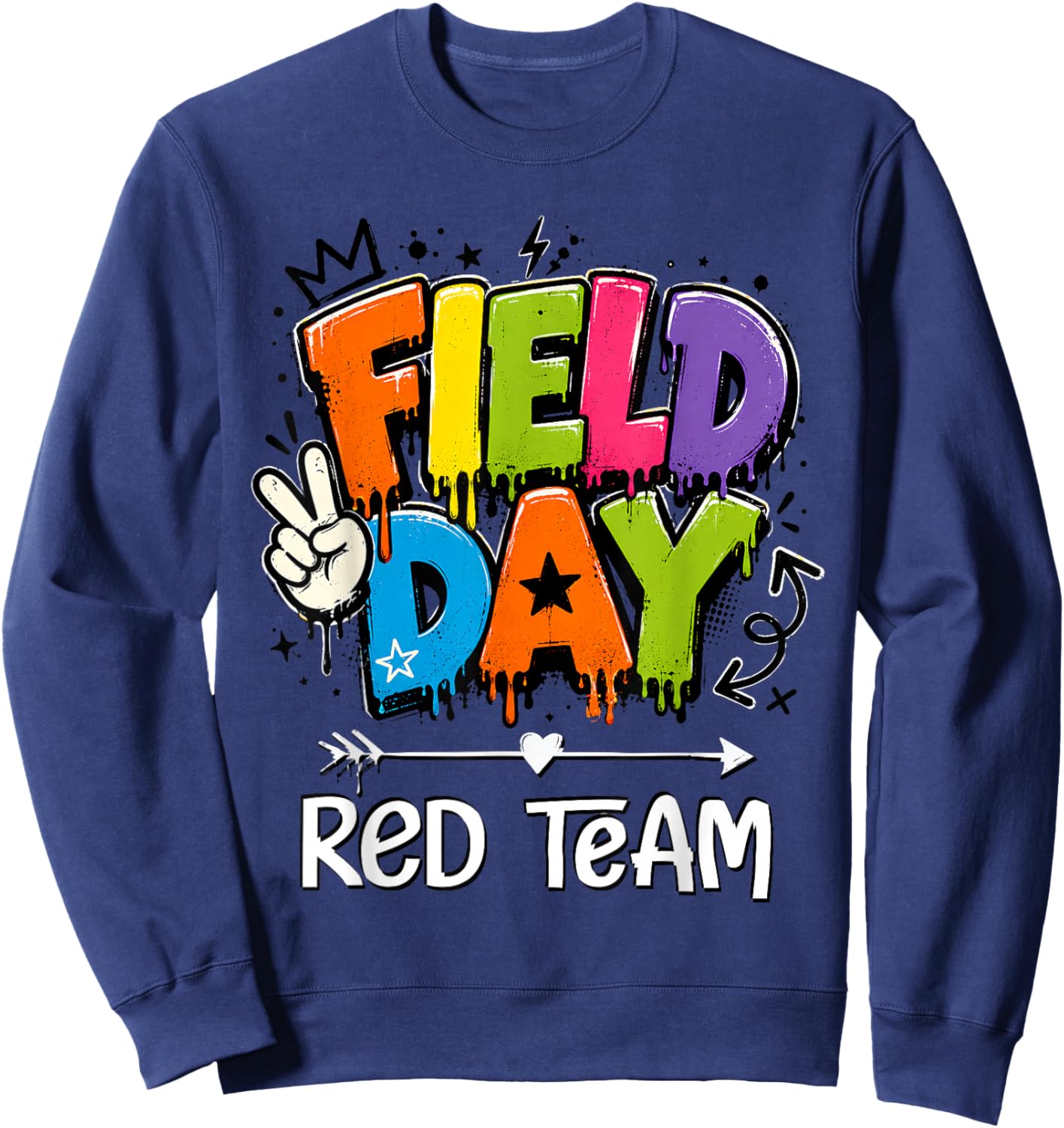 Funny Red Team Field Day 2026 Drip Teacher Boy Girl Kids Sweatshirt - Sweatshirt | Navy