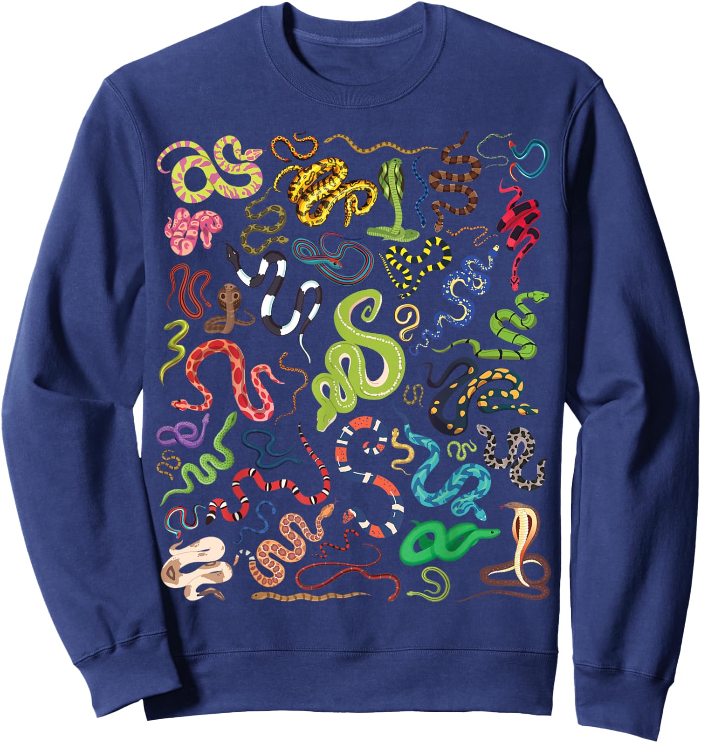 Types Of Snakes Educational Herpetologist Kids Boys Girls Sweatshirt - Sweatshirt | Navy