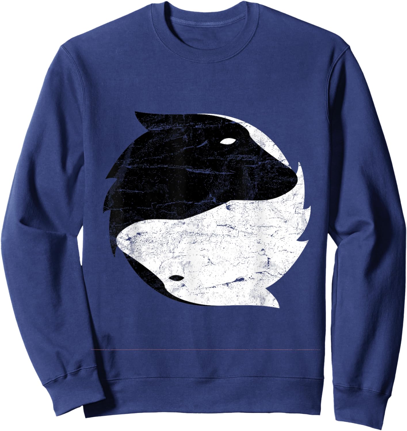 Yin Yang Wolf Shirt Gift Dog Spiritual Sweatshirt - Sweatshirt | Navy
