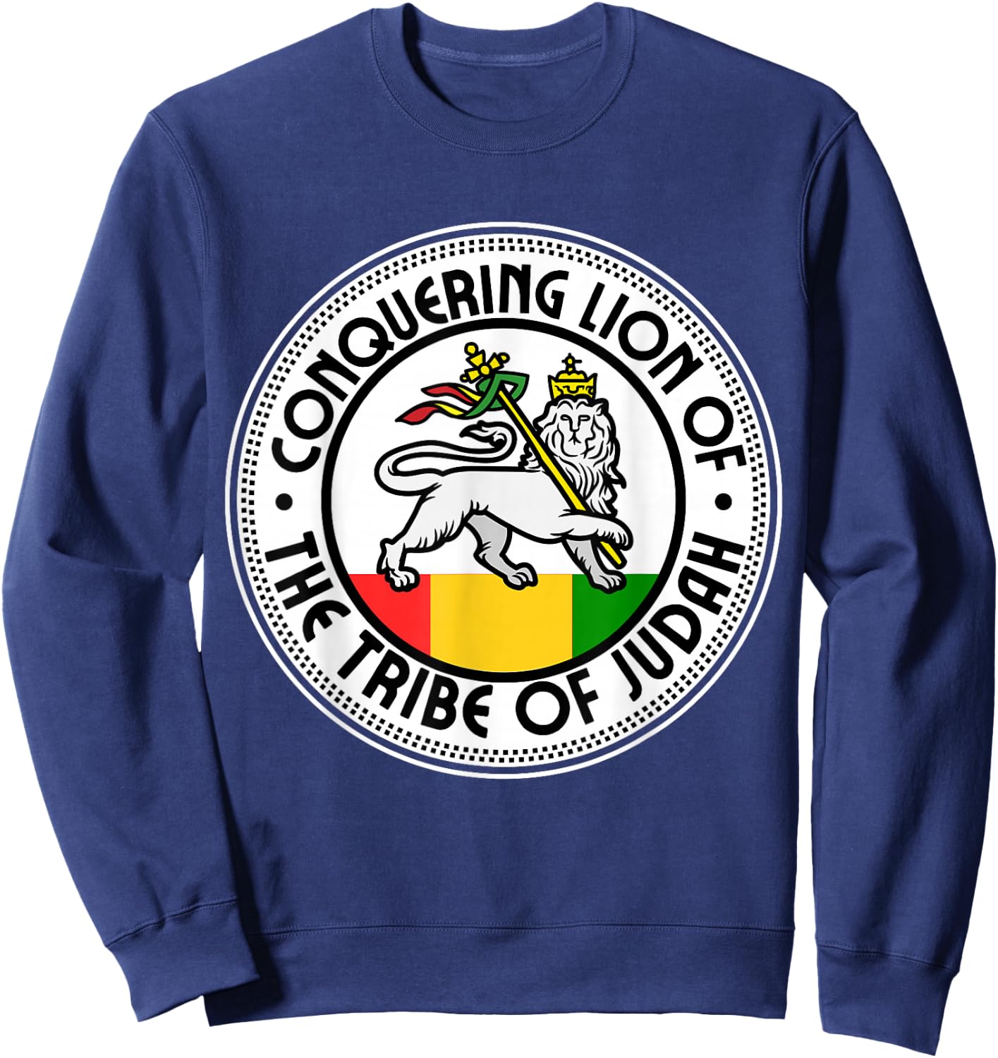 Rastafarian Conquering Lion Of The Tribe Of Judah Reggae Sweatshirt - Sweatshirt | Navy
