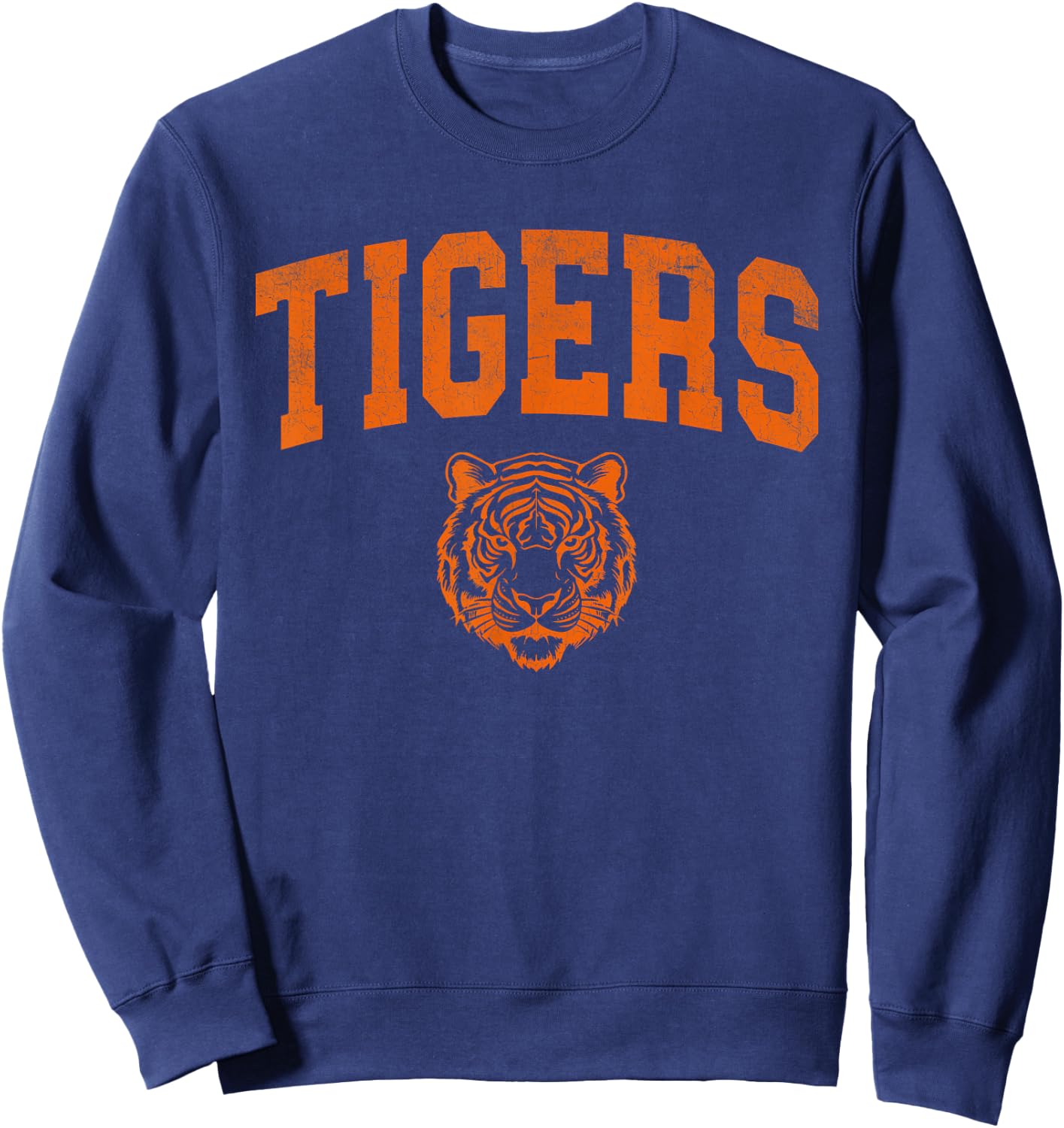Retro Tigers School Sports Name Women Kids Sweatshirt - Sweatshirt | Navy