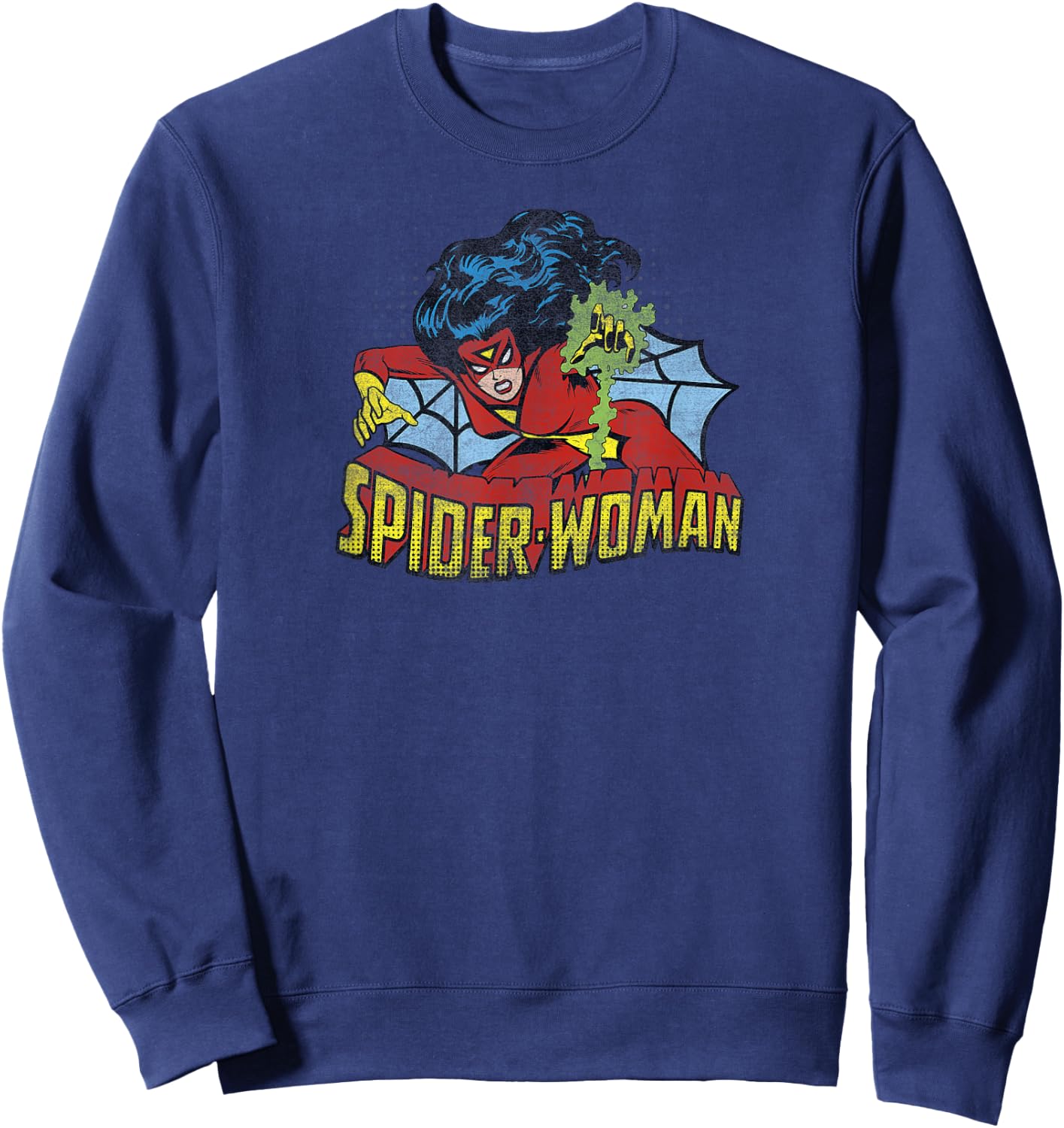 Marvel Comics Retro Distressed Spider-Woman Vintage Sweatshirt - Sweatshirt | Navy