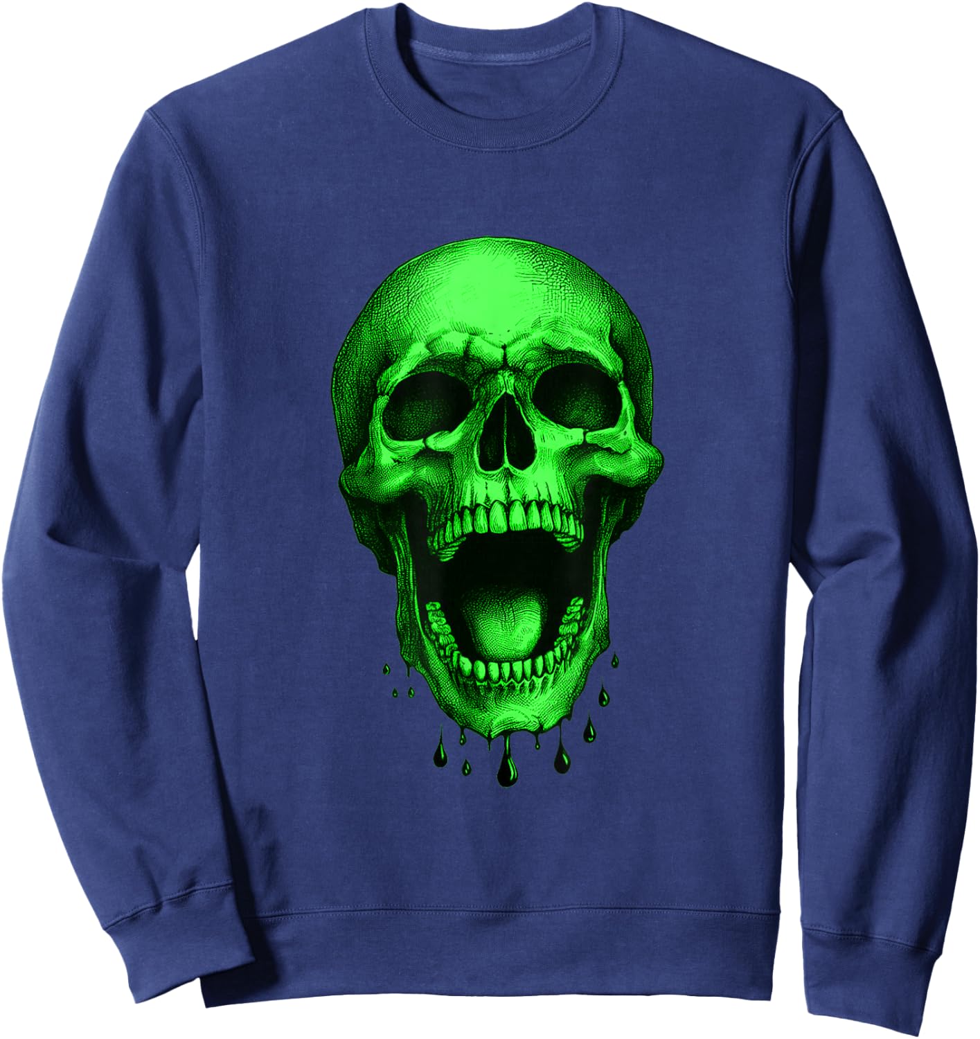 Neon Green Halloween Skull – Freaky! Sweatshirt - Sweatshirt | Navy