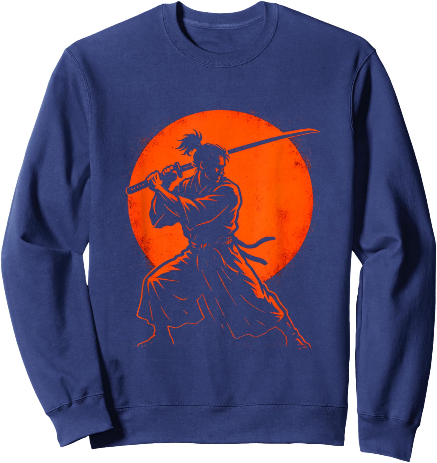 Samurai Warrior - Vintage Japanese Retro Art Sweatshirt - Sweatshirt | Navy