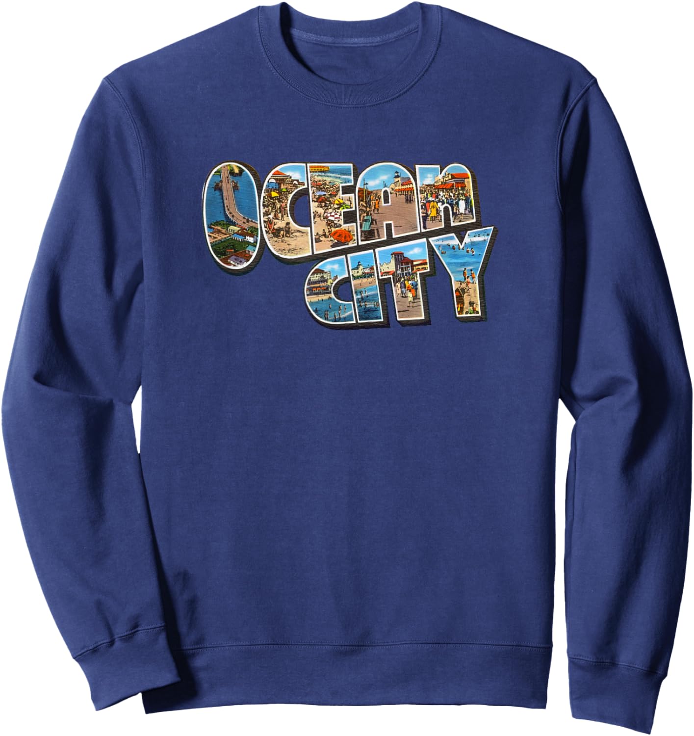 Ocean City NJ Shirt Ocean City T Shirt Men & Women Retro Sweatshirt - Sweatshirt | Navy