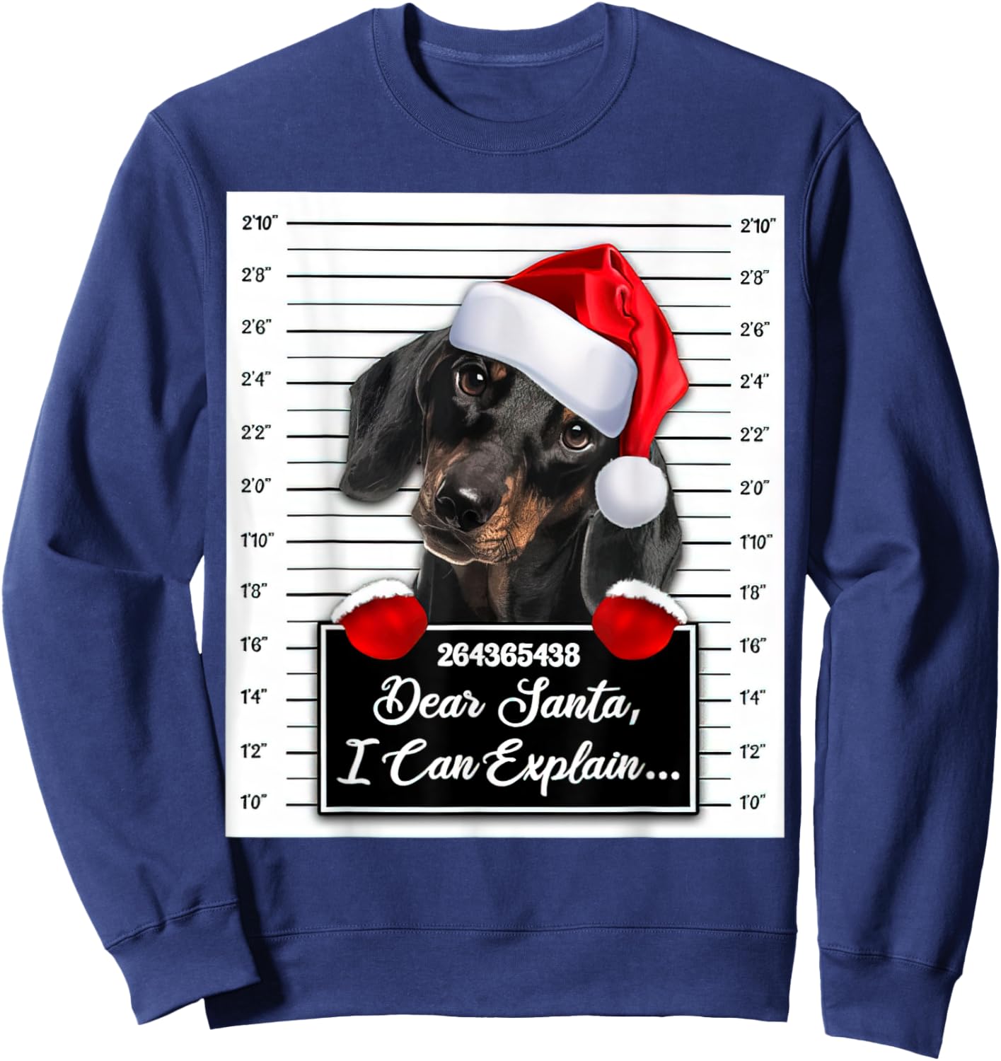 Dachshund Xmas Dear Santa I Can Explain Funny Christmas Sweatshirt - Sweatshirt | Navy