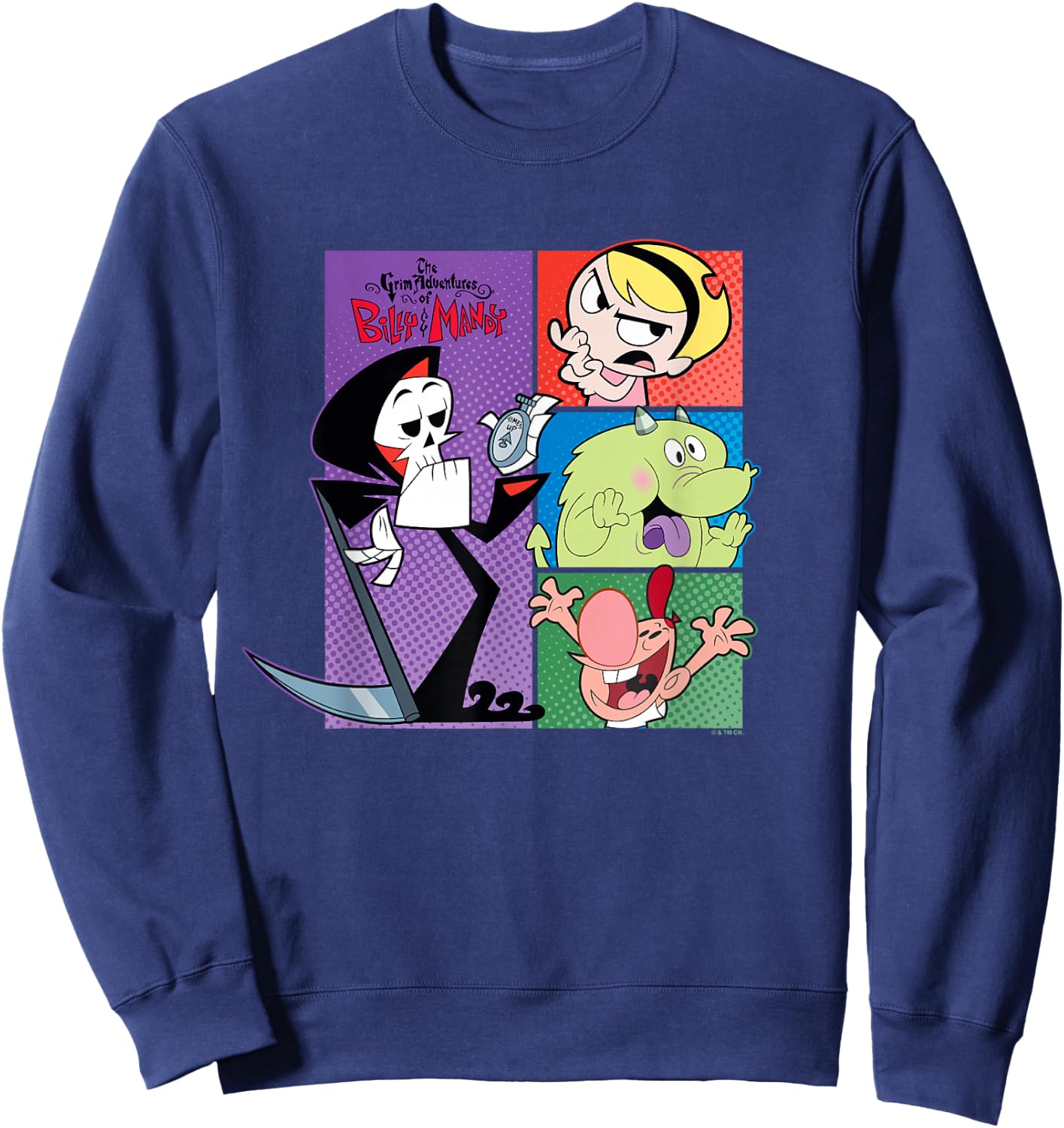 The Grim Adventures of Billy and Mandy Big Chest Panels Sweatshirt - Sweatshirt | Navy