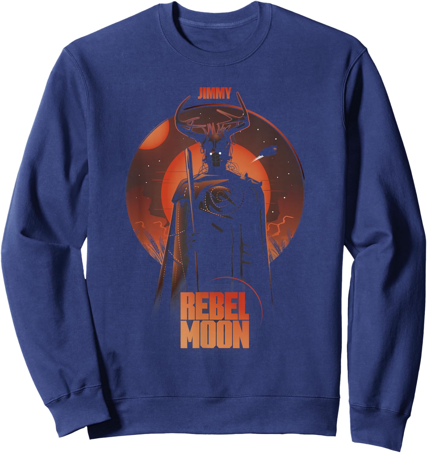 Rebel Moon Red Galactic Jimmy Celestial Silhouette Poster Sweatshirt - Sweatshirt | Navy
