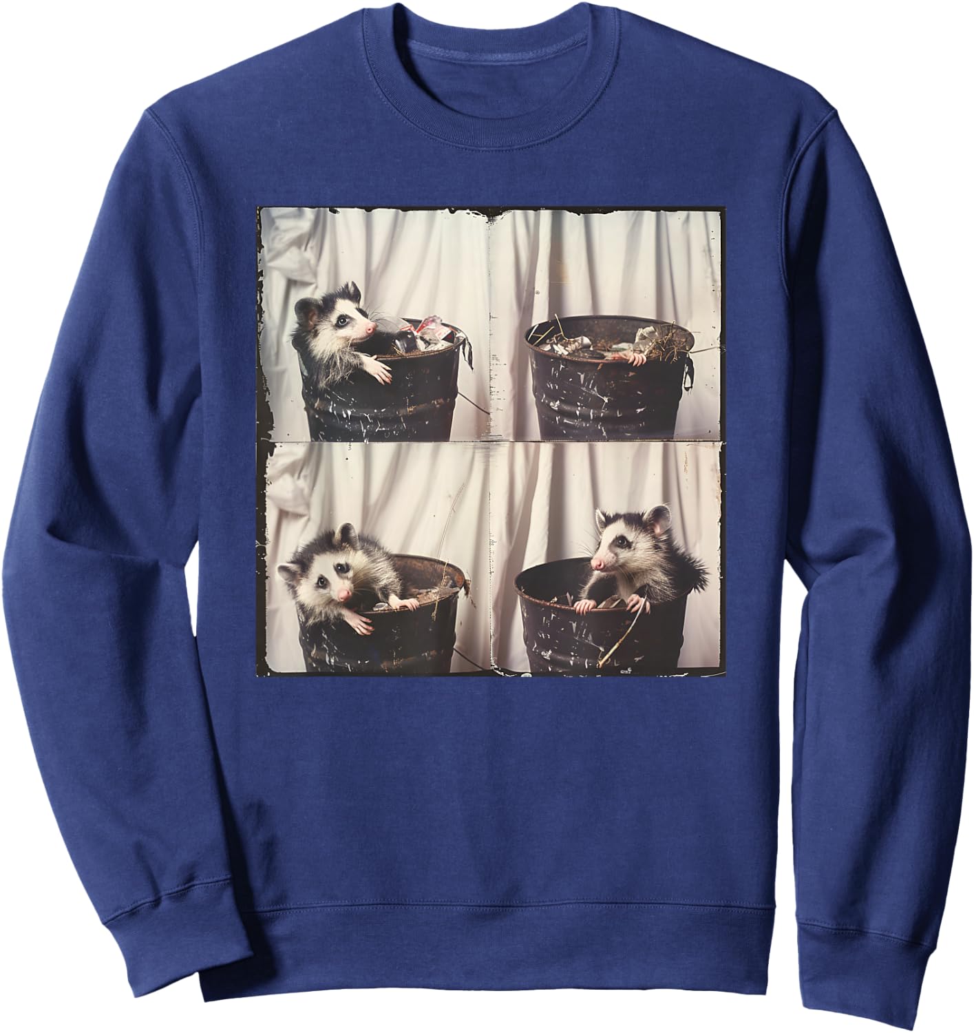 Weird Possum Photo Trashcan Possum Funny Animal Photobooth Sweatshirt - Sweatshirt | Navy