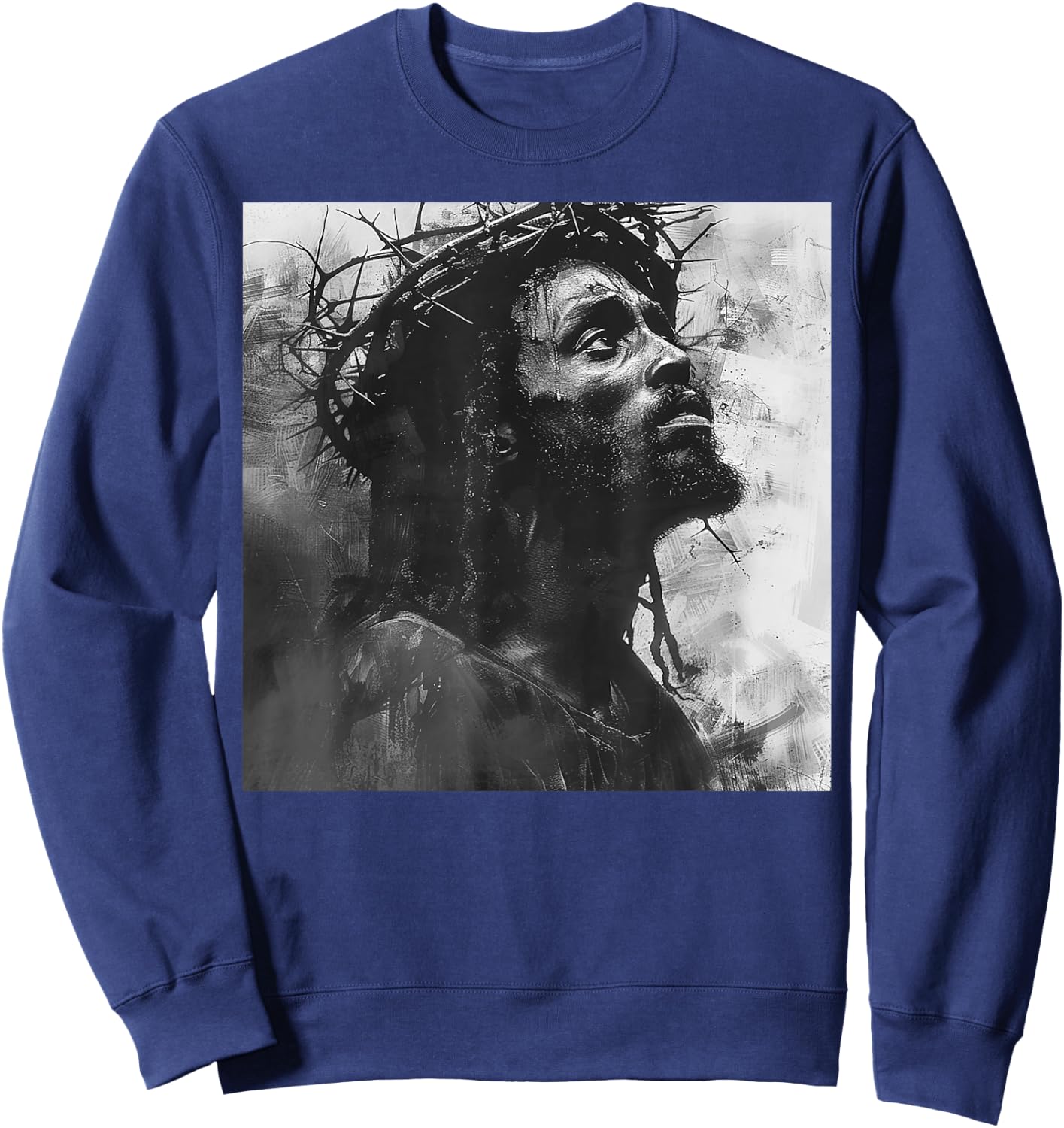Black Jesus, Christianity, Church, Christ, Jesus Sweatshirt - Sweatshirt | Navy