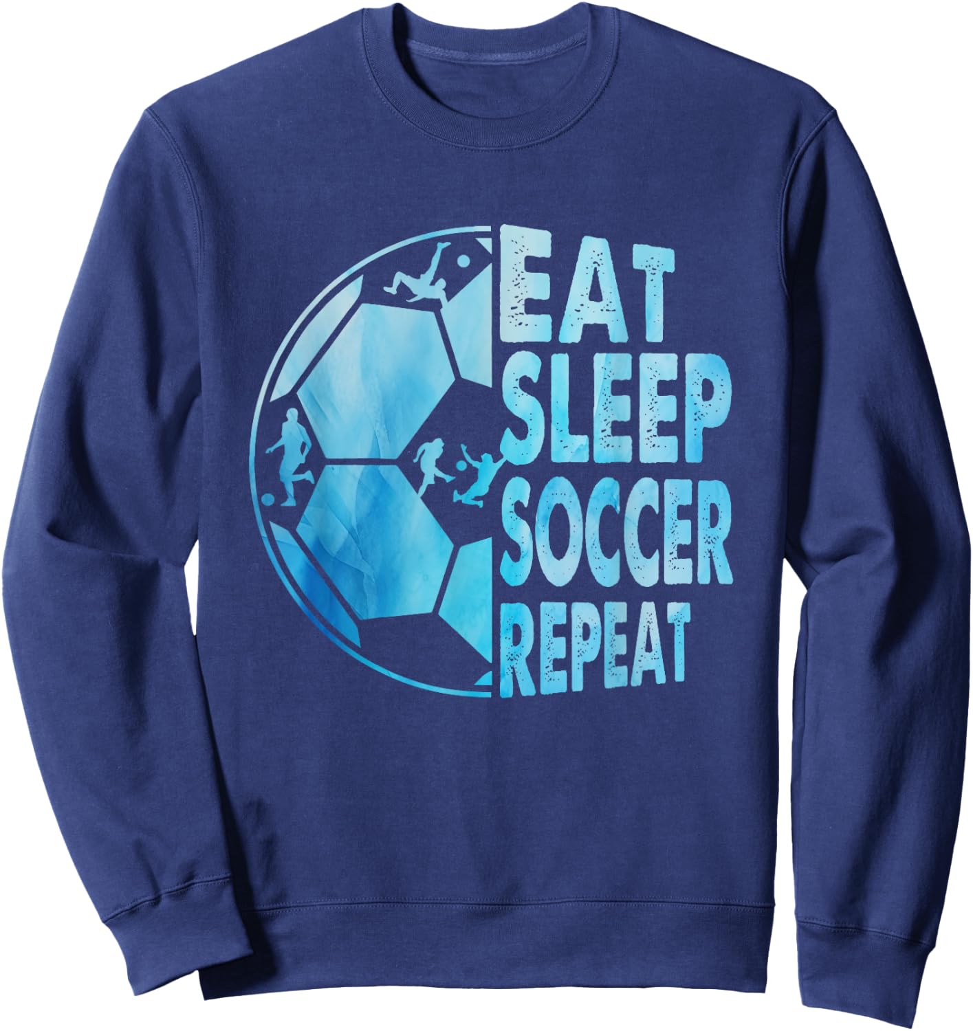 Eat Sleep Soccer Repeat For Youth Girls Kids Boys Purple Sweatshirt - Sweatshirt | Navy