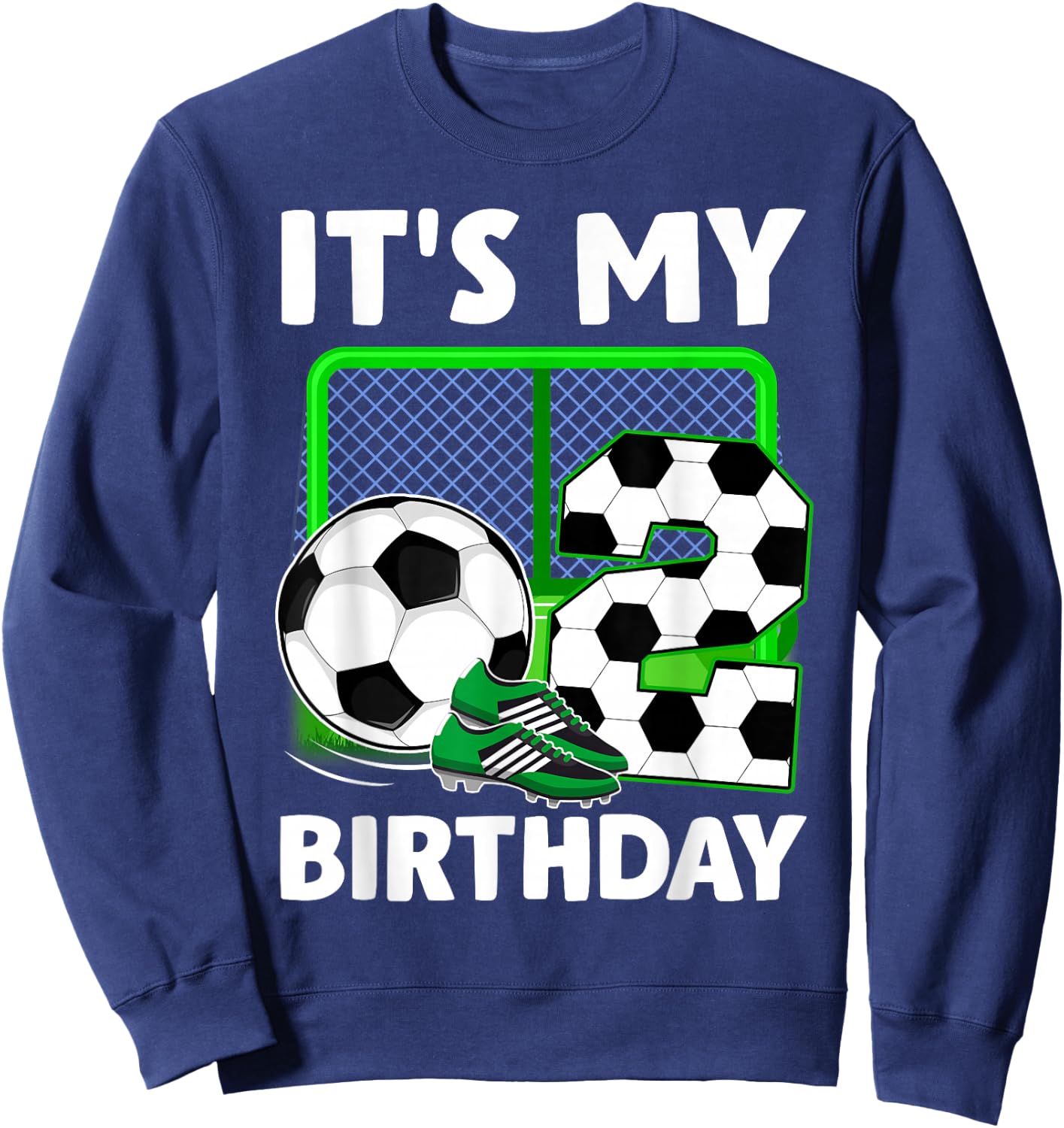 It's My 2nd Soccer Party 2 Year Old Birthday Soccer Boy Sweatshirt - Sweatshirt | Navy