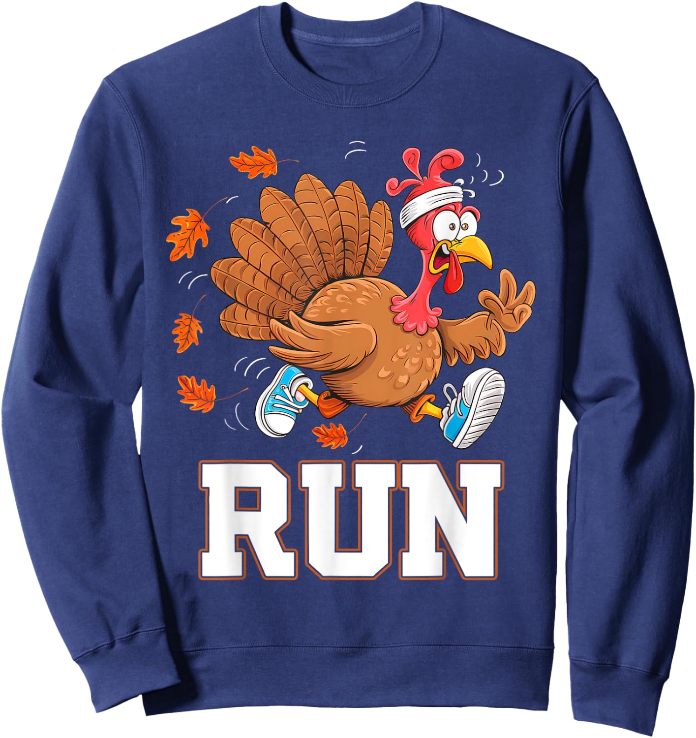 Turkey Run Thanksgiving Running Turkey Trot Costume Sweatshirt - Sweatshirt | Navy