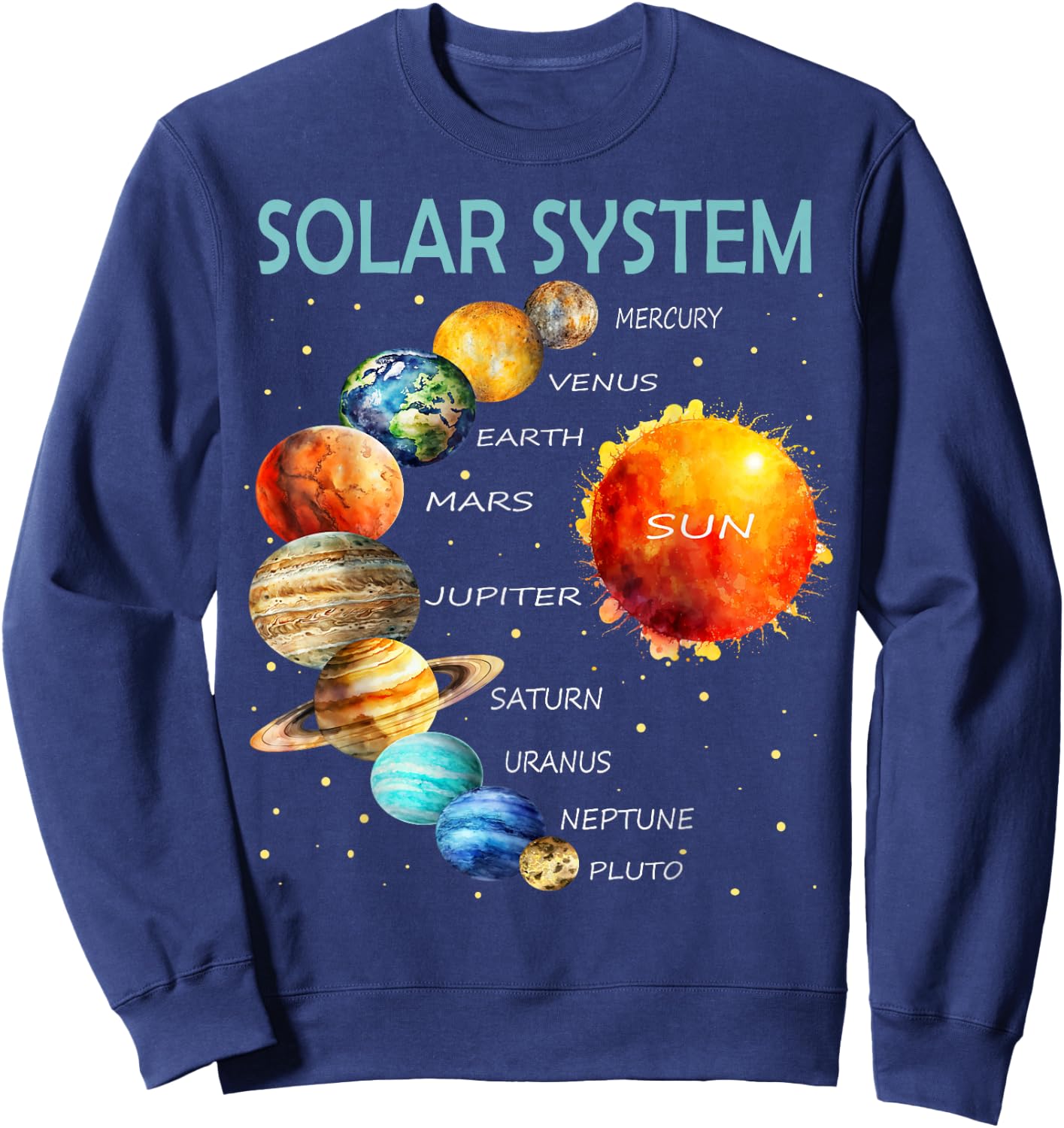 Solar System, Planets, Science, Space, Boys Sweatshirt - Sweatshirt | Navy