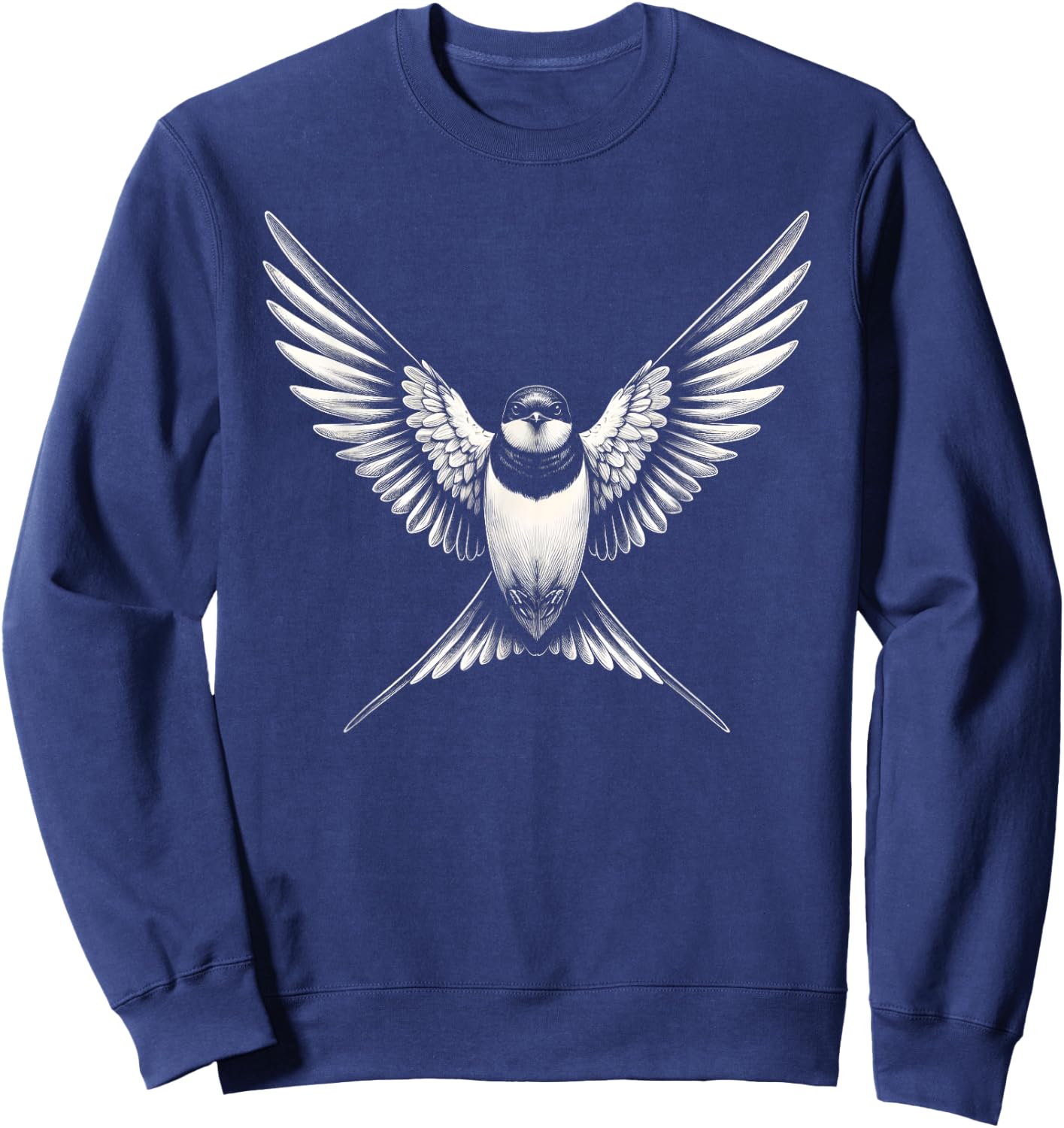 Swallow Bird Graphic Art Design Sweatshirt - Sweatshirt | Navy