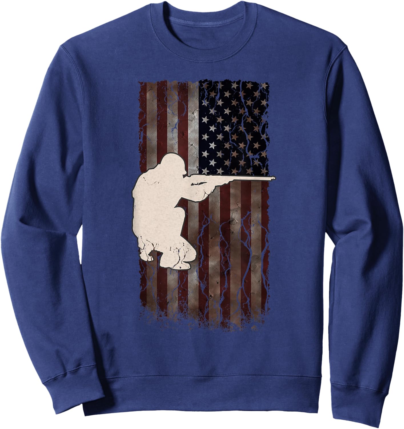 Allies Military Shooter WW2 / WW1 Vintage War Sniper Solider Sweatshirt - Sweatshirt | Navy