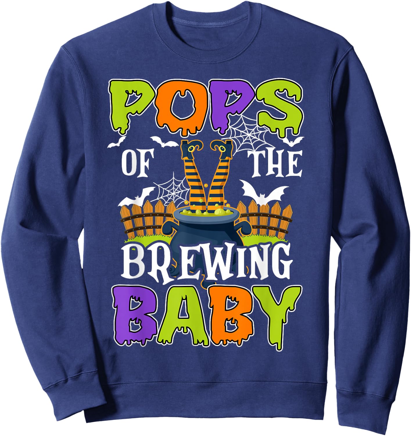 Pops Of The Brewing Baby Halloween Witch Baby Funny Sweatshirt - Sweatshirt | Navy