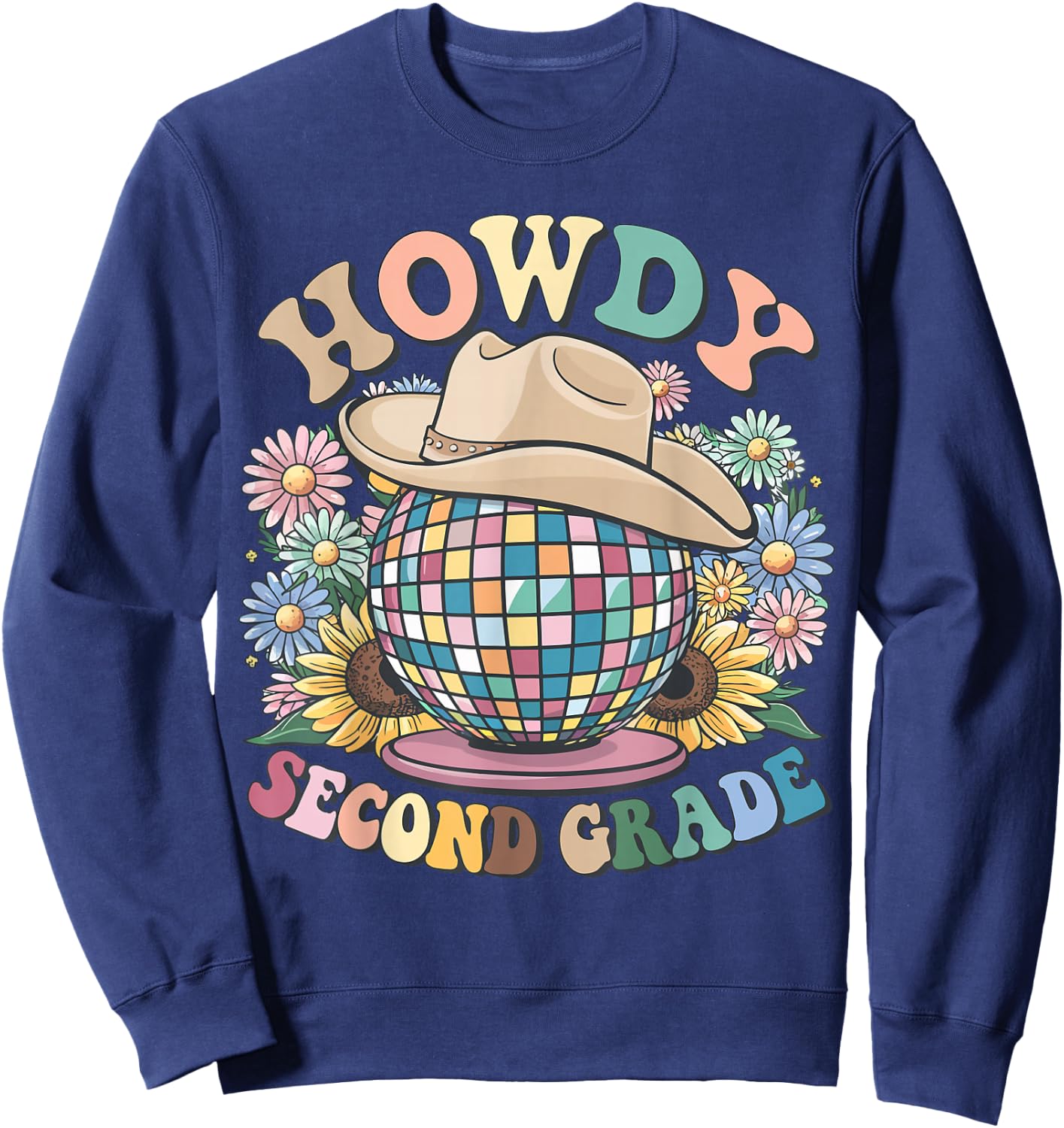 Howdy Second Grade Cowgirl Western 2nd Grade Back to School Sweatshirt - Sweatshirt | Navy