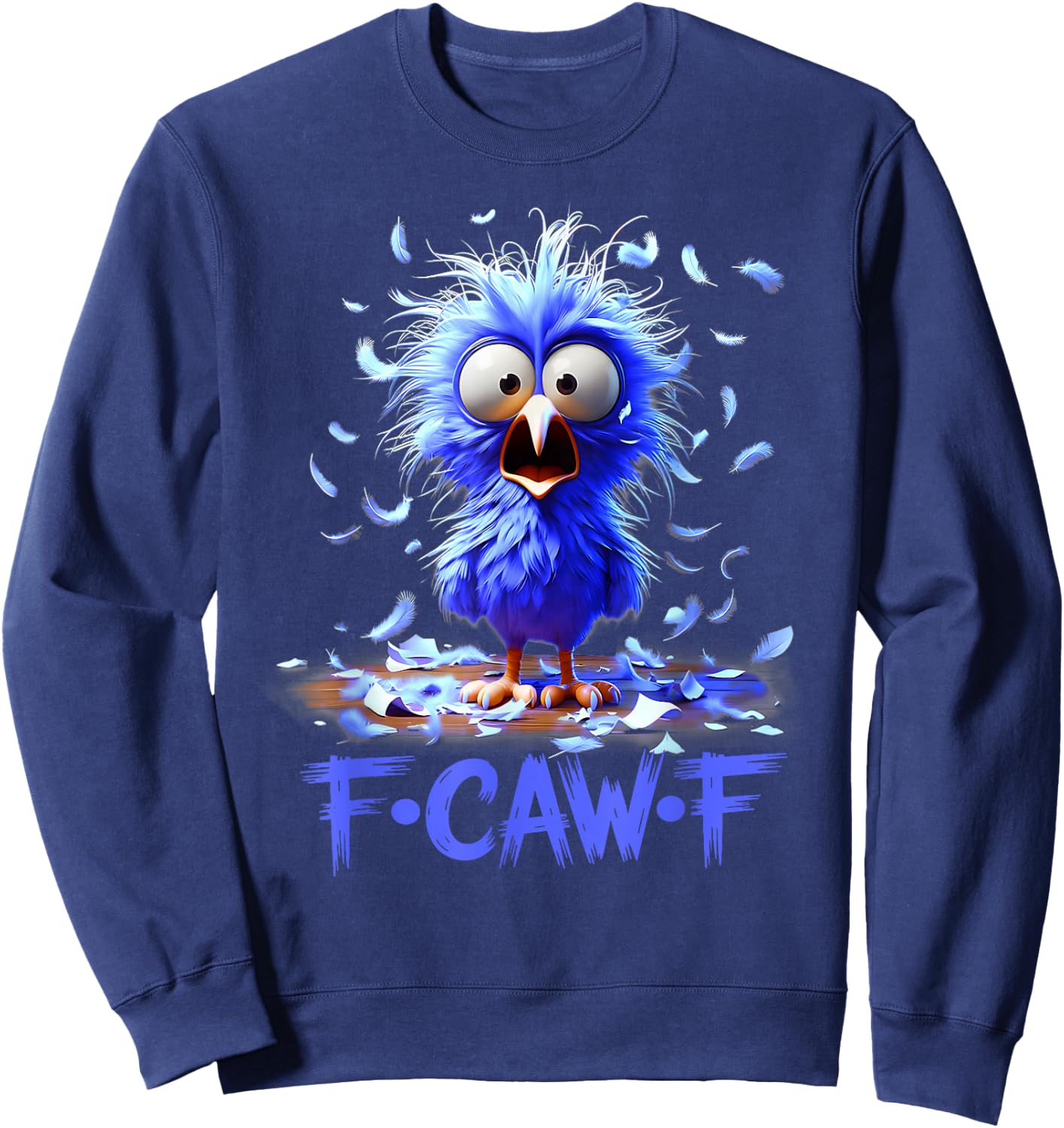 F-Caw-F Black Crow Black Bird Funny Crow F-Caw-F Men Women Sweatshirt - Sweatshirt | Navy