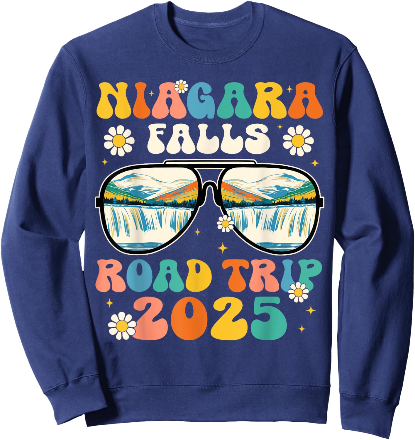 Niagara Falls Road Trip 2025 Sunglasses Family Vacation 2025 Sweatshirt - Sweatshirt | Navy