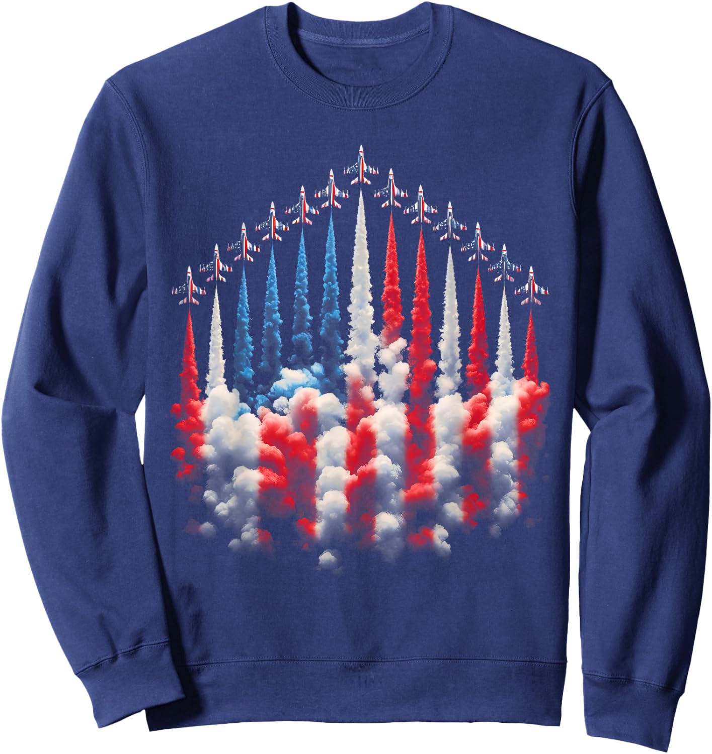 4th Of July Jet American Flag Patriotic USA Boys Sweatshirt - Sweatshirt | Navy