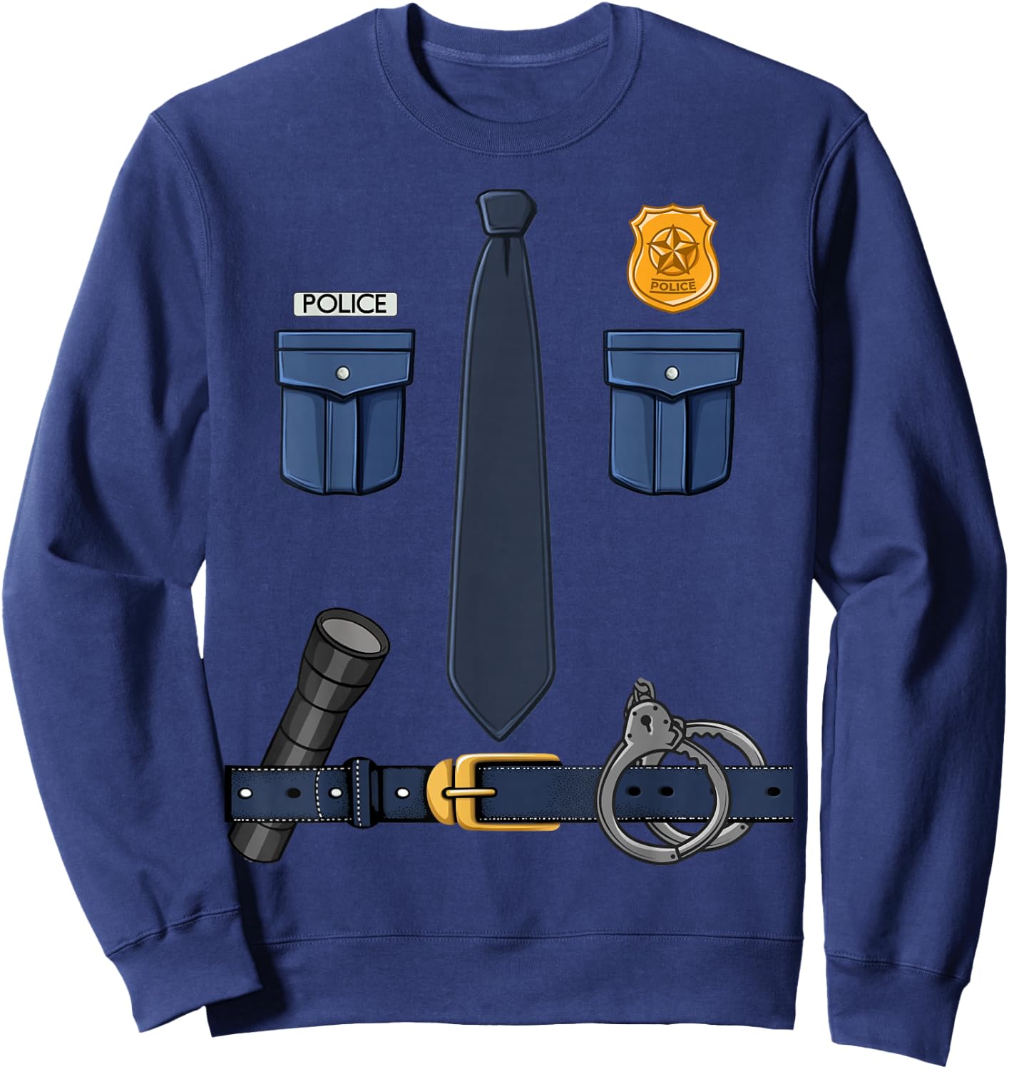 Funny Halloween Policeman Police Officer Costume Sweatshirt - Sweatshirt | Navy