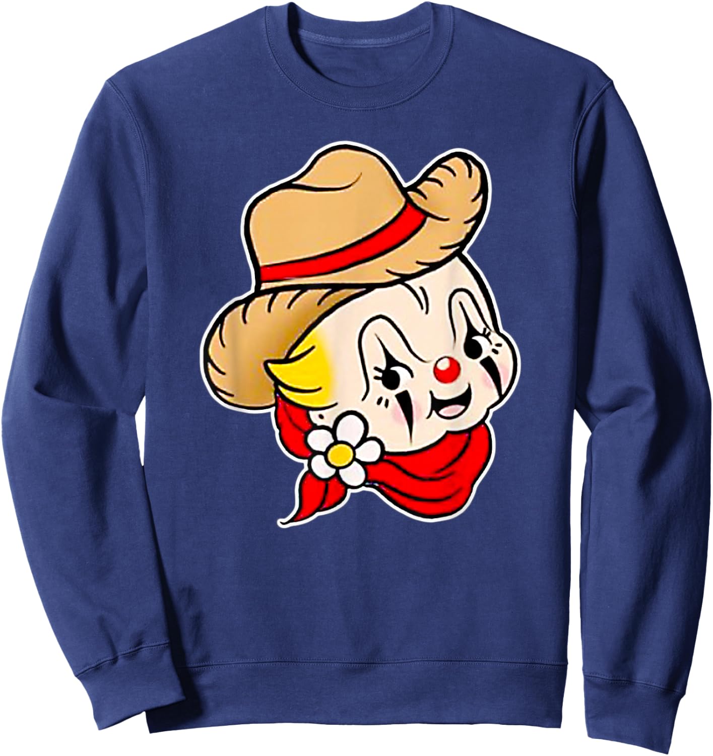Kewpie Baby Rodeo Clown Cowboy Traditional Tattoo Flash Sweatshirt - Sweatshirt | Navy