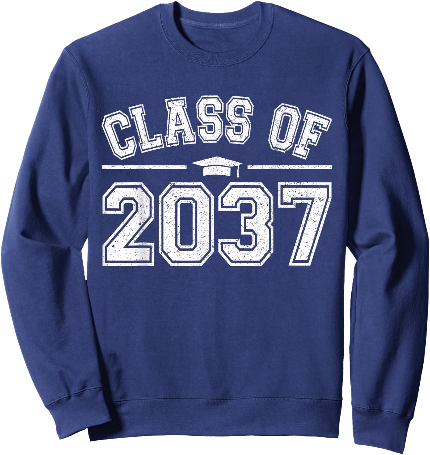 Preschool Class of 2037 Grow With Me Graduation 2037 Vintage Sweatshirt - Sweatshirt | Navy