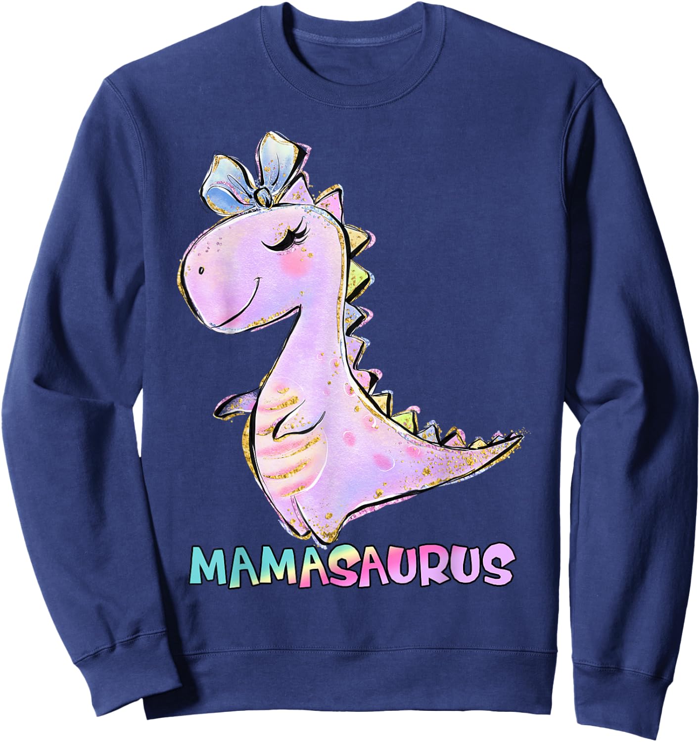 Mama Dinosaur Family Matching Birthday Girls Party Daughter Sweatshirt - Sweatshirt | Navy