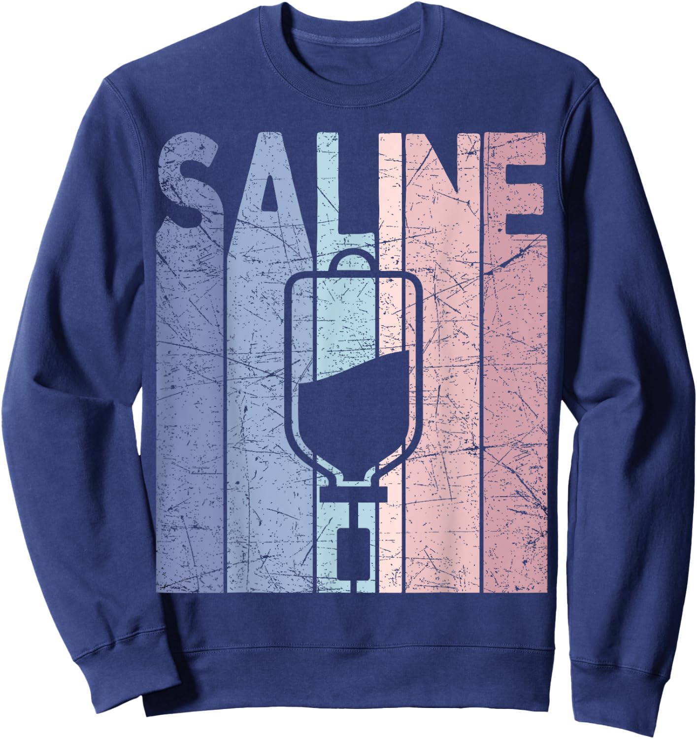 Saline Vintage Nurse Saline Retro Nursing Sweatshirt - Sweatshirt | Navy