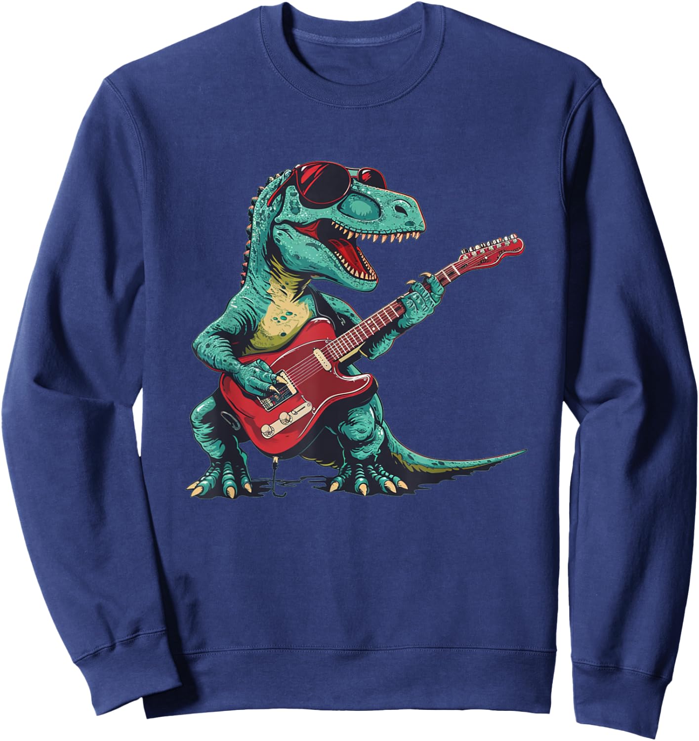 Guitar dinosaur for Jurassic and music lovers Sweatshirt - Sweatshirt | Navy