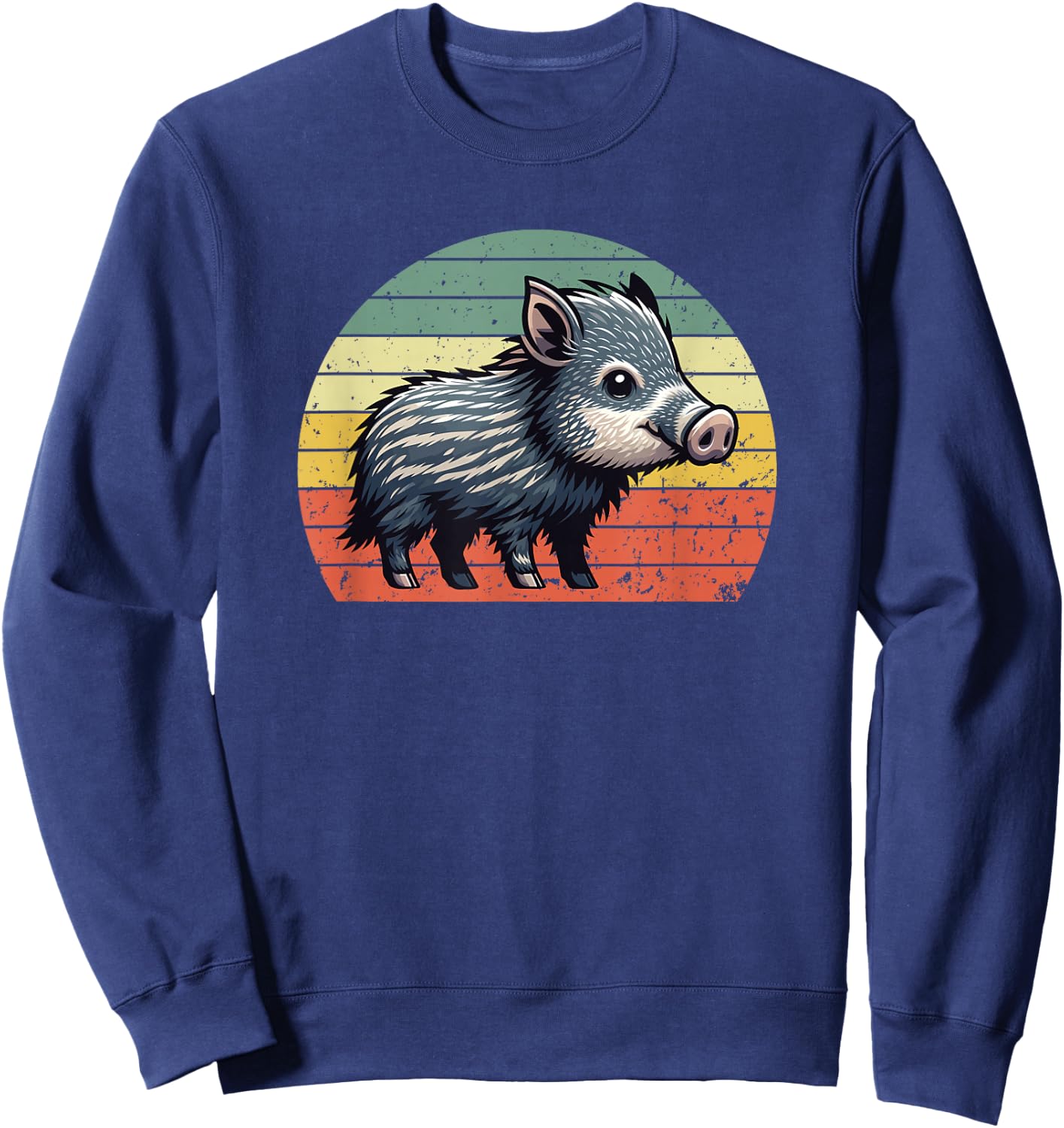 Javelina on a Vintage Sunset, Javelina Sweatshirt - Sweatshirt | Navy