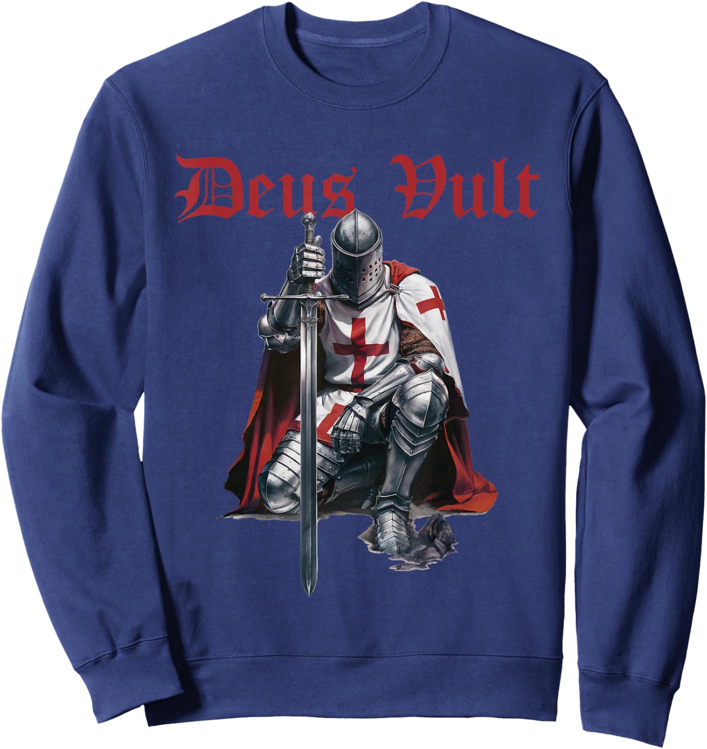 Deus Vult Knights Templar Crusades Sweatshirt - Sweatshirt | Navy