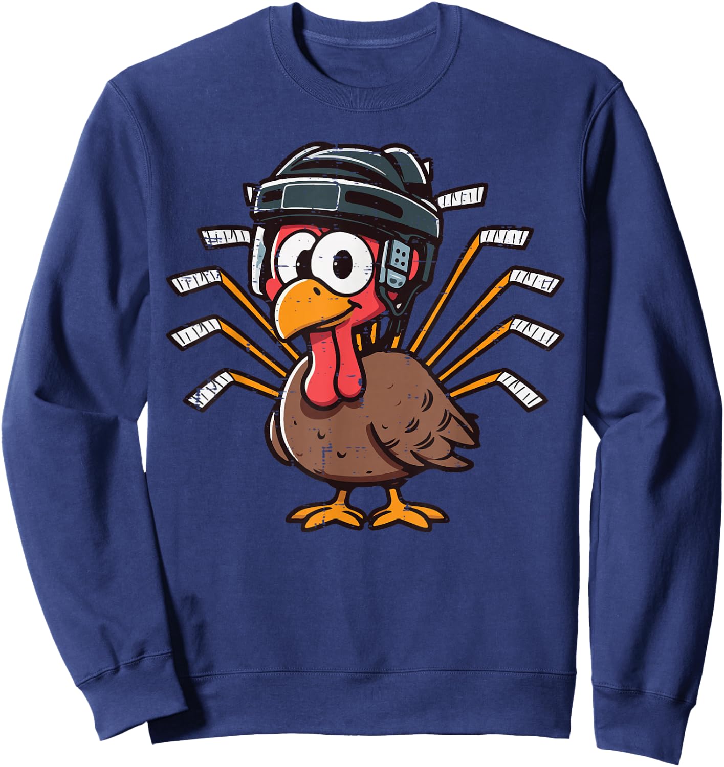Thanksgiving Ice Hockey Turkey Day Sport Men Boys Kids Youth Sweatshirt - Sweatshirt | Navy