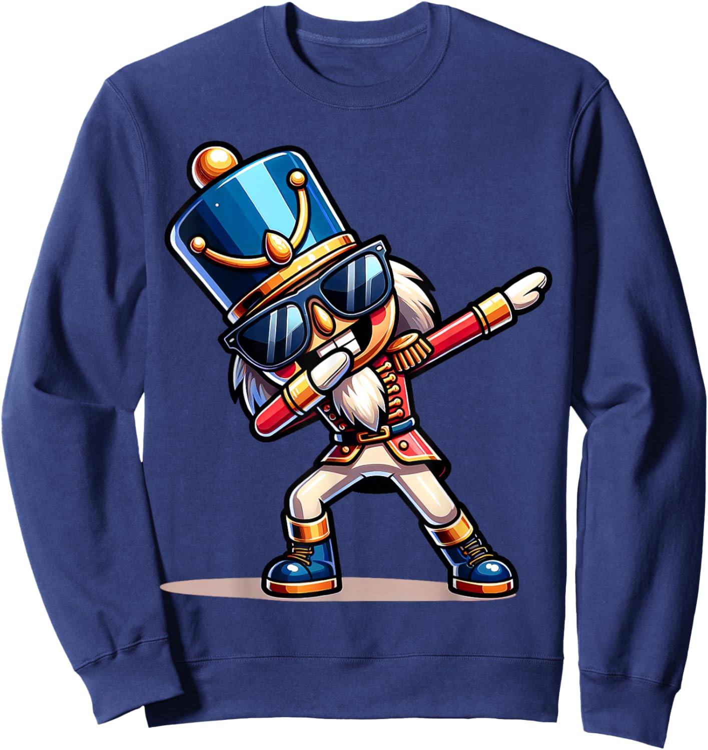 Christmas Nutcracker Dabbing Boys Santa Xmas Funny Sweatshirt - Sweatshirt | Navy