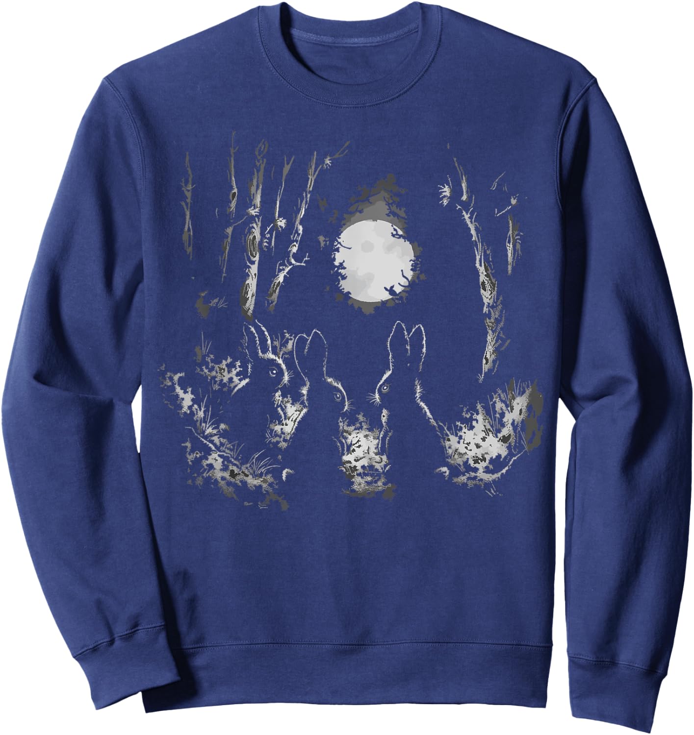 Bunny Rabbits Alt Goth Dark Grunge Creepy Cute Horror Forest Sweatshirt - Sweatshirt | Navy