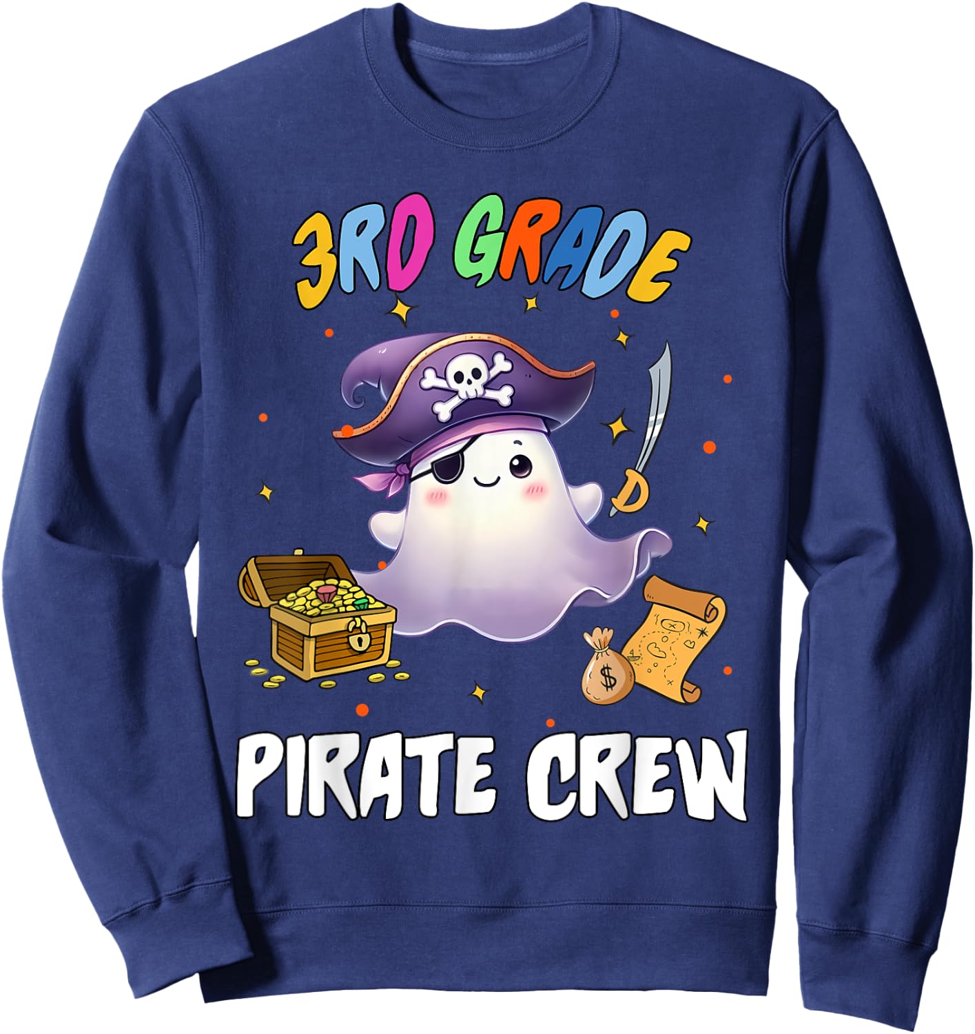 Third Grade Pirate Crew Halloween School Party Costume Sweatshirt - Sweatshirt | Navy