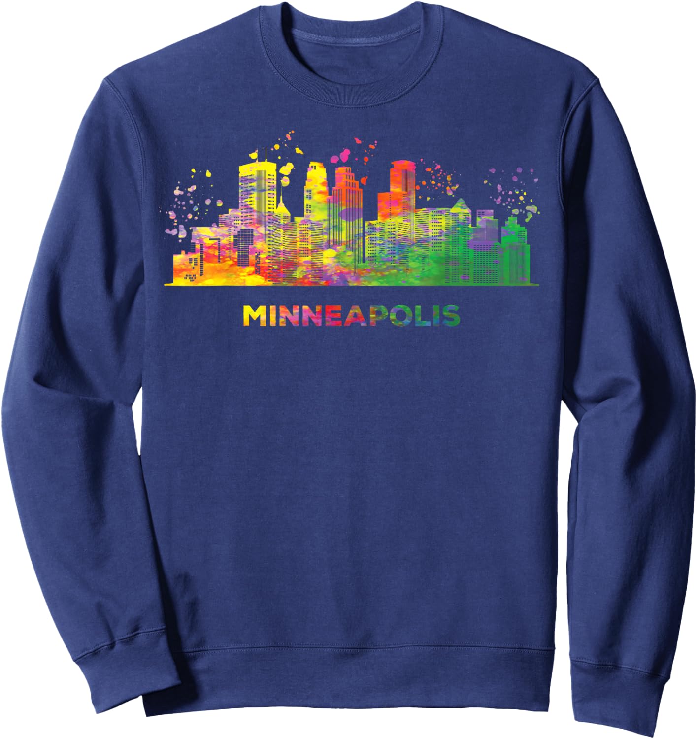 Minneapolitan Skyline Colorful Cityscape Minneapolis Sweatshirt - Sweatshirt | Navy