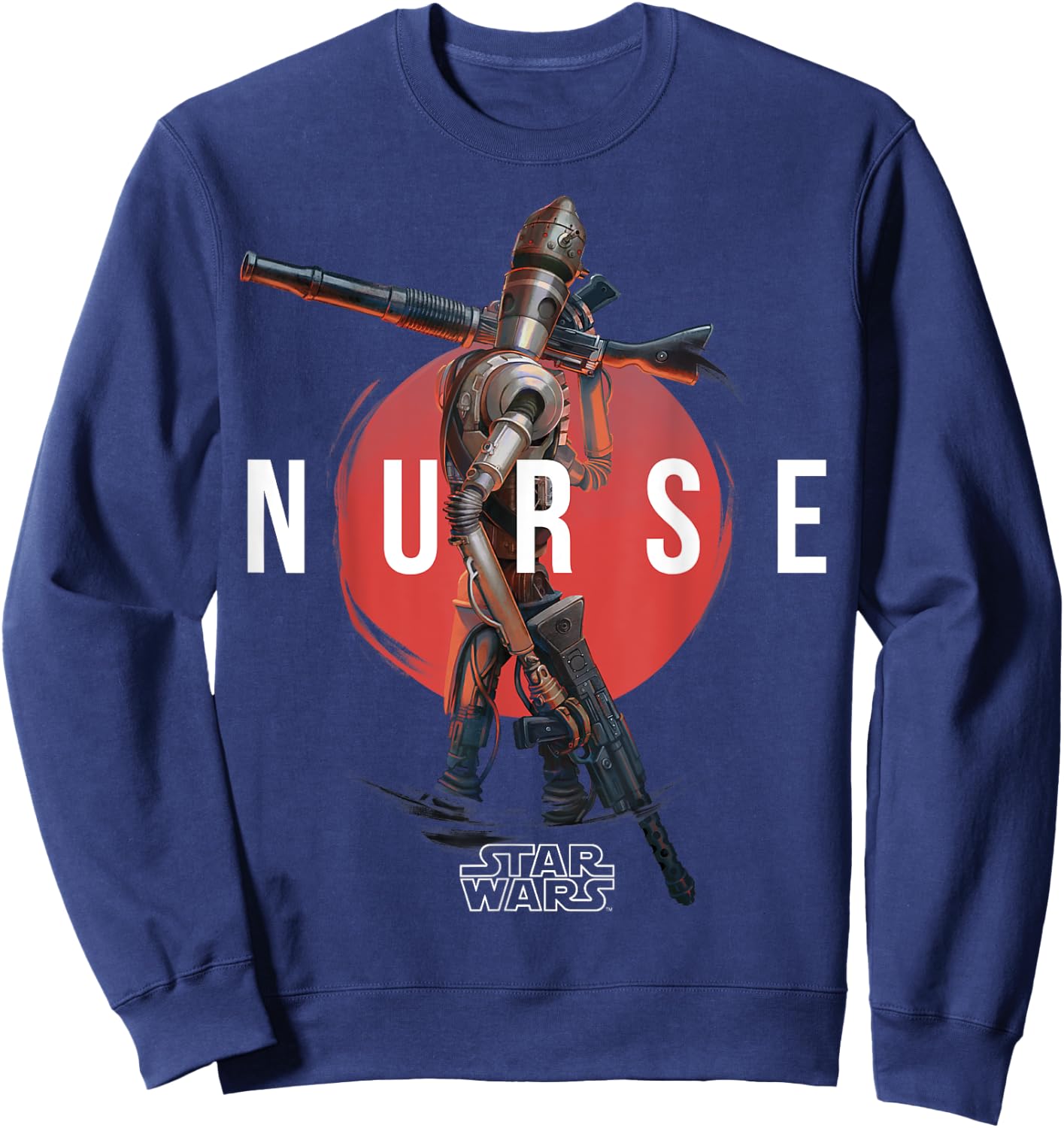 Star Wars The Mandalorian IG-11 Nurse Droid Red Sun Portrait Sweatshirt - Sweatshirt | Navy