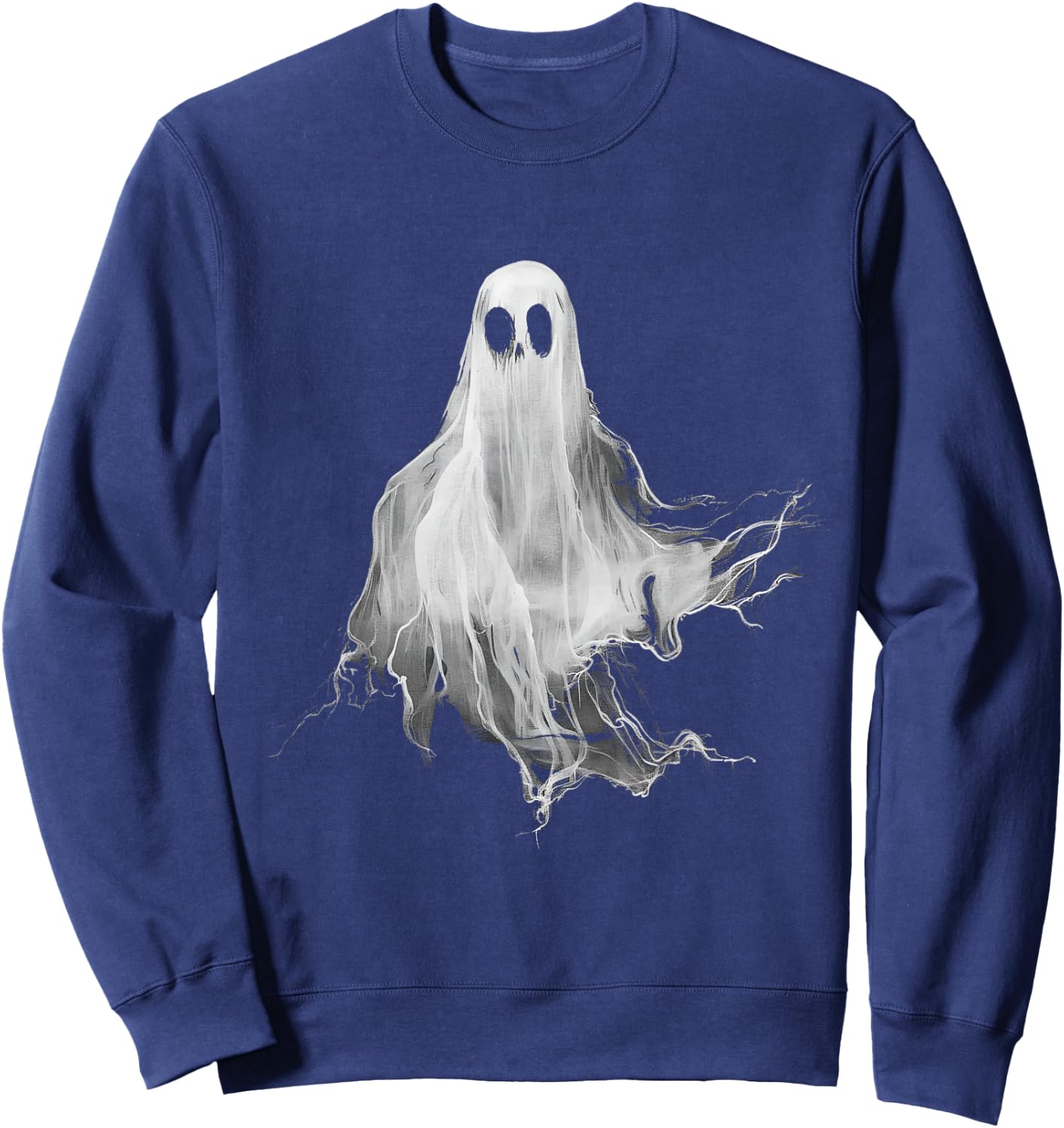 Ghost Horror Spooky Spirit Scary Halloween Goth Aesthetic Sweatshirt - Sweatshirt | Navy