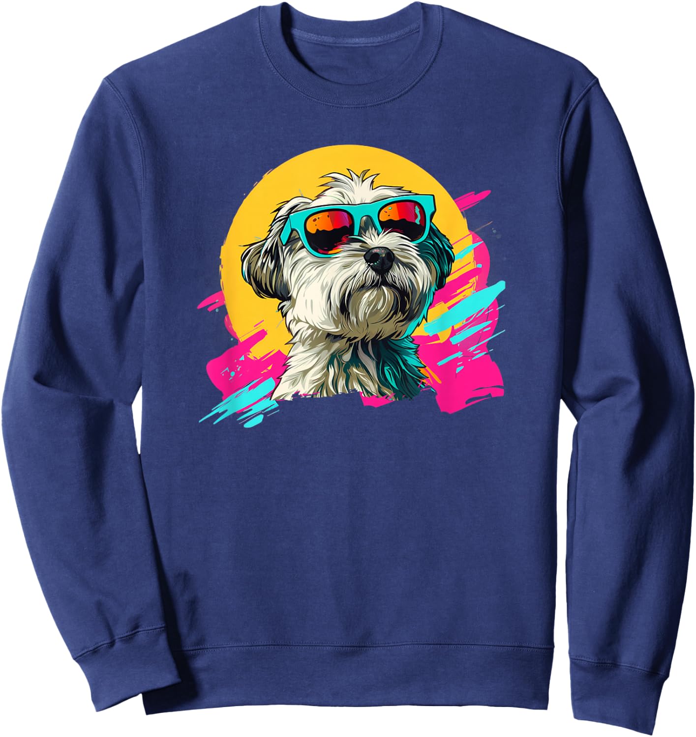 Kids Funny Retro Vintage 80s 90s Havanese Lover Sweatshirt - Sweatshirt | Navy