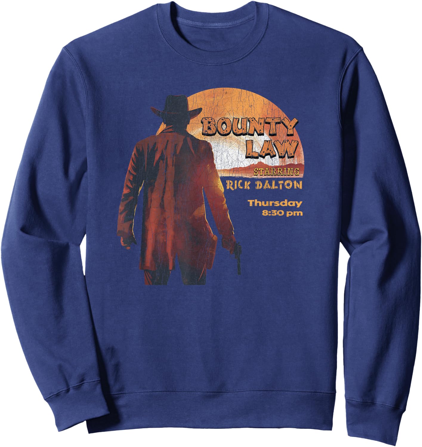 Bounty Law | Classic Hollywood Movie Distressed Sweatshirt - Sweatshirt | Navy